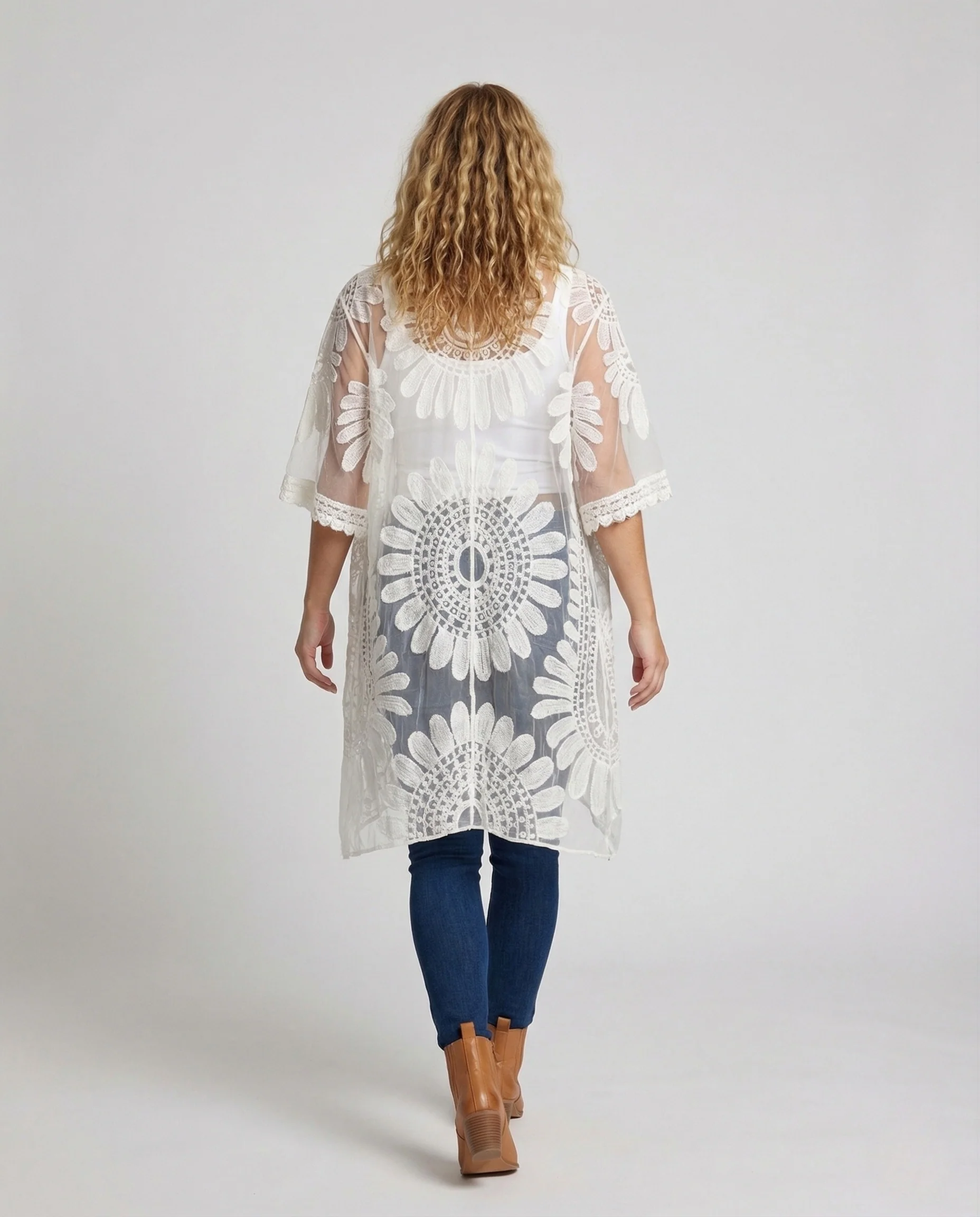 Damen Häkel Strandkaftan Spitze - Image 4
