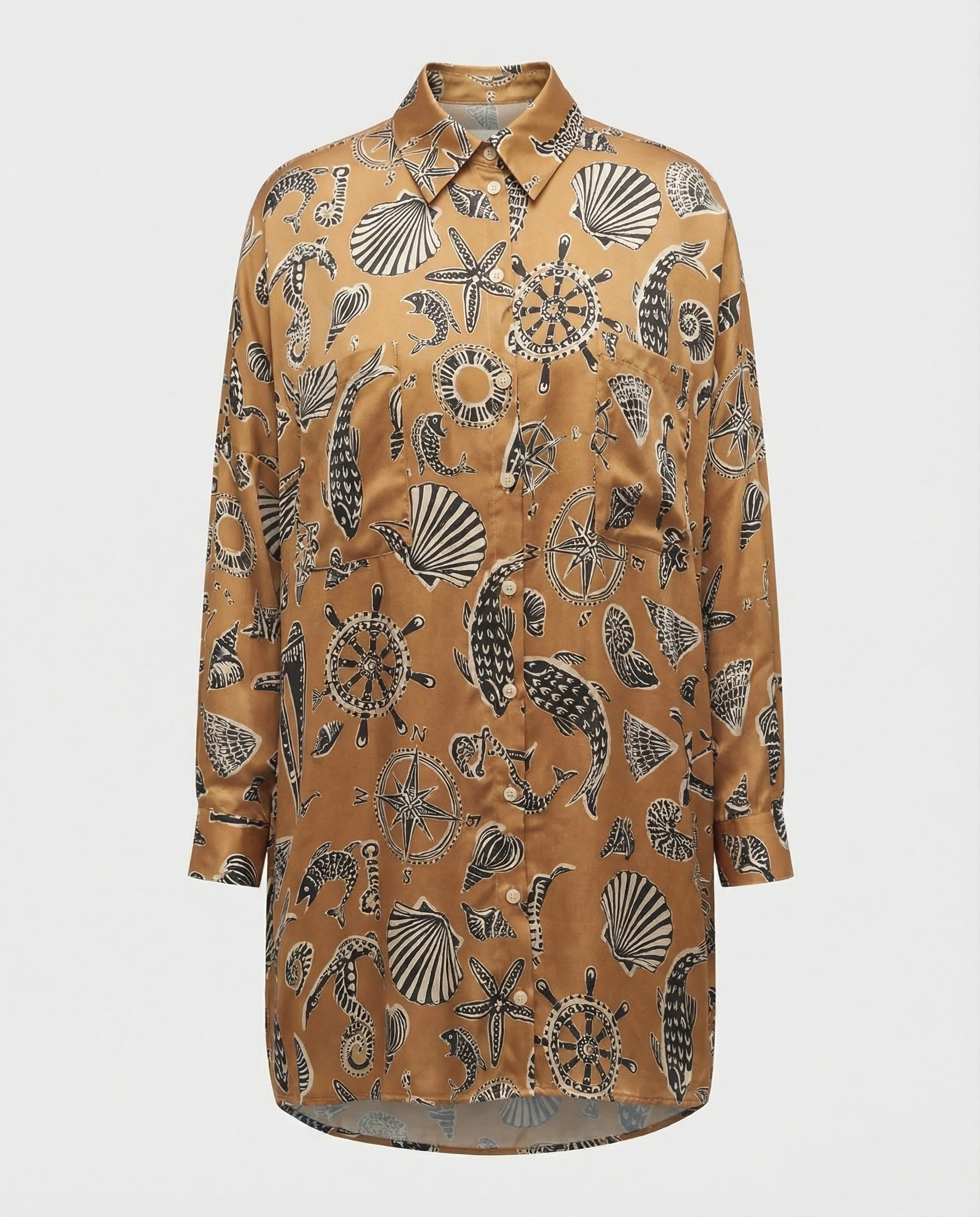Damen Tunika Hemdkleid oversized - Image 7