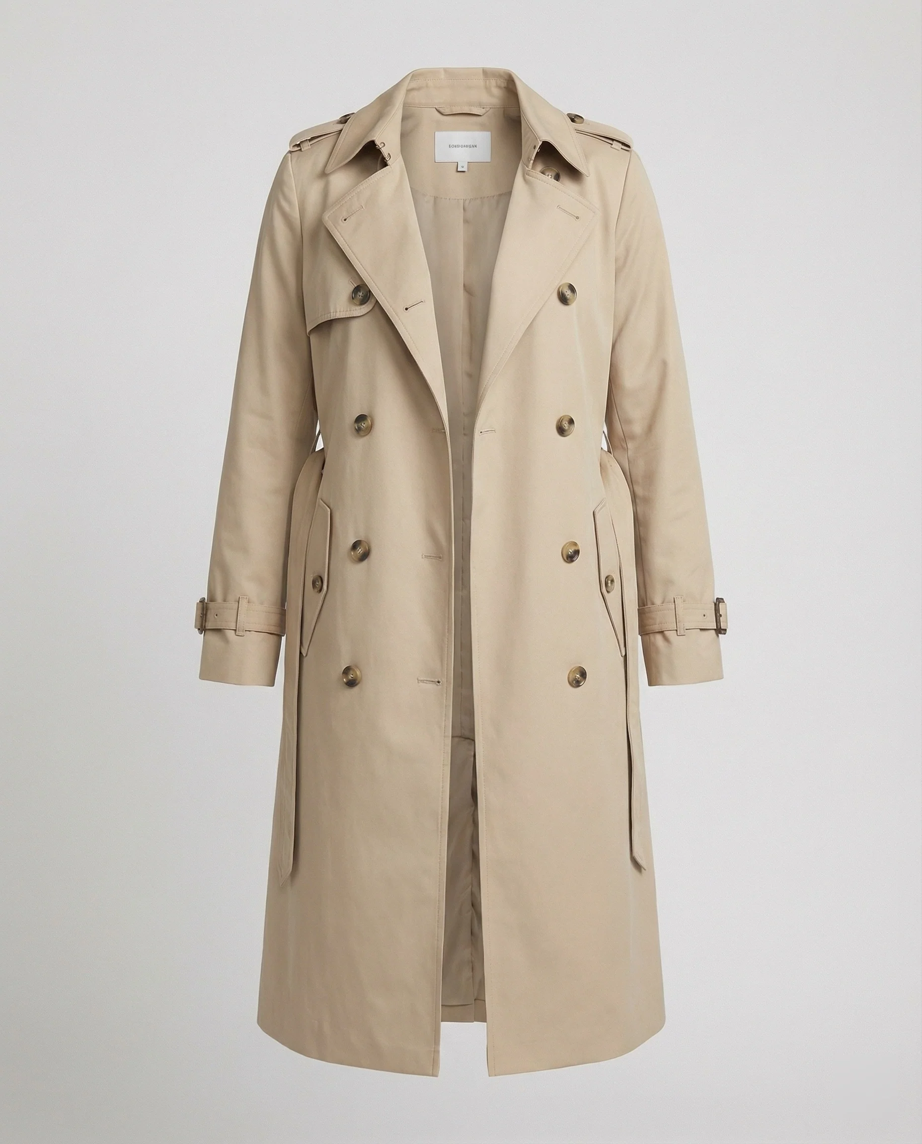 Überlanger taillierter Trenchcoat mit Gürtel und doppelreihiger Knopfleiste Heidi-Mode - Image 4