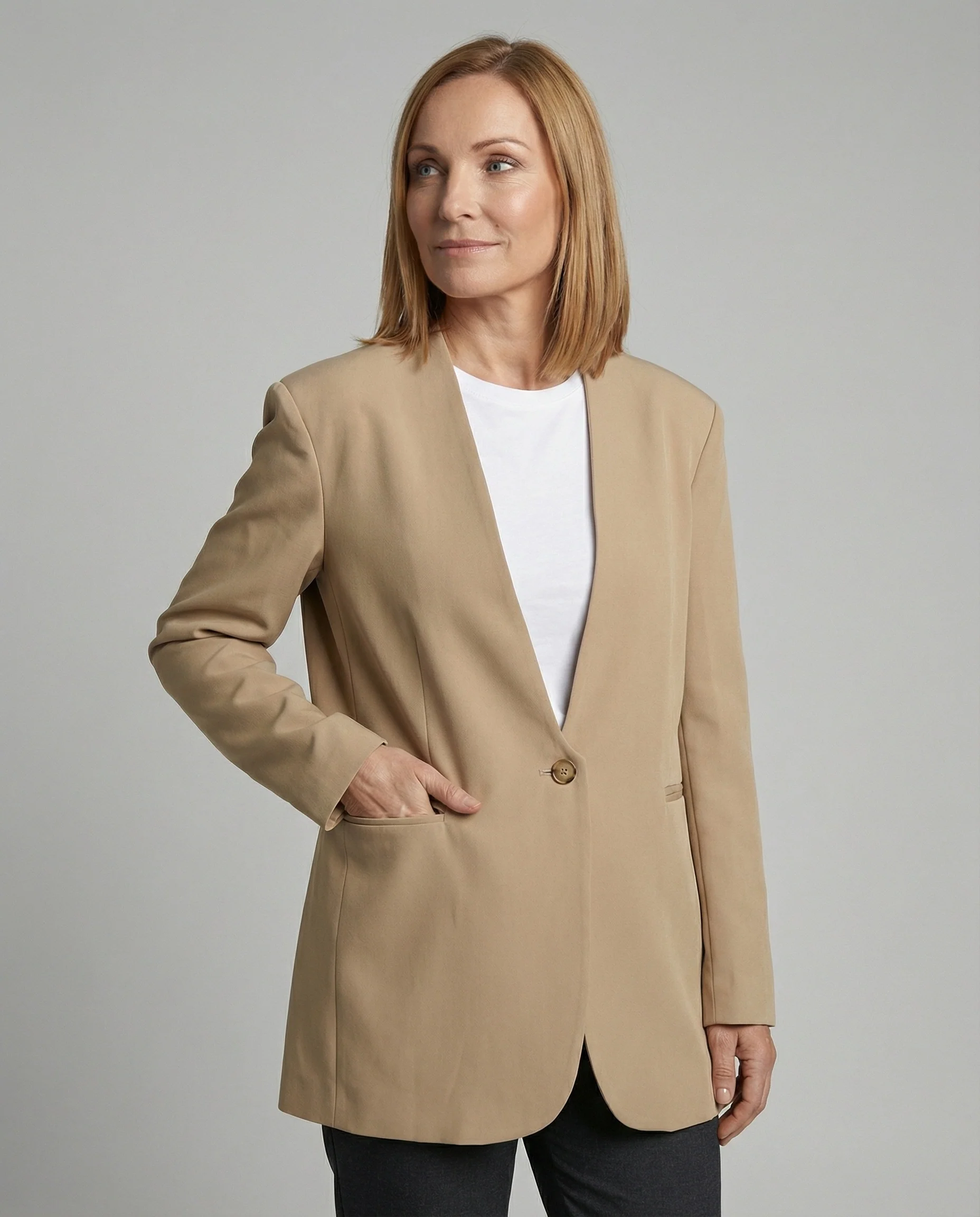 Damen Longblazer mit V Ausschnitt - Image 2