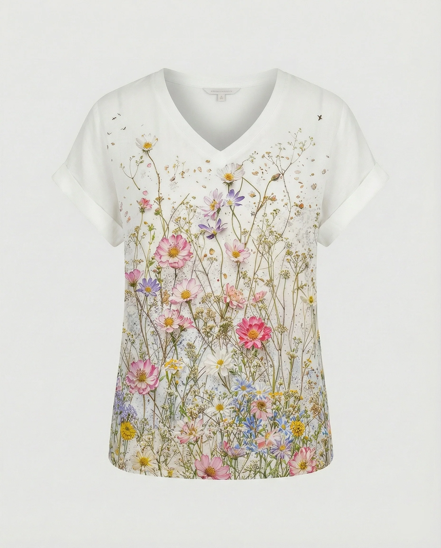 V-Ausschnitt Bluse Leinenoptik Damen - Image 6