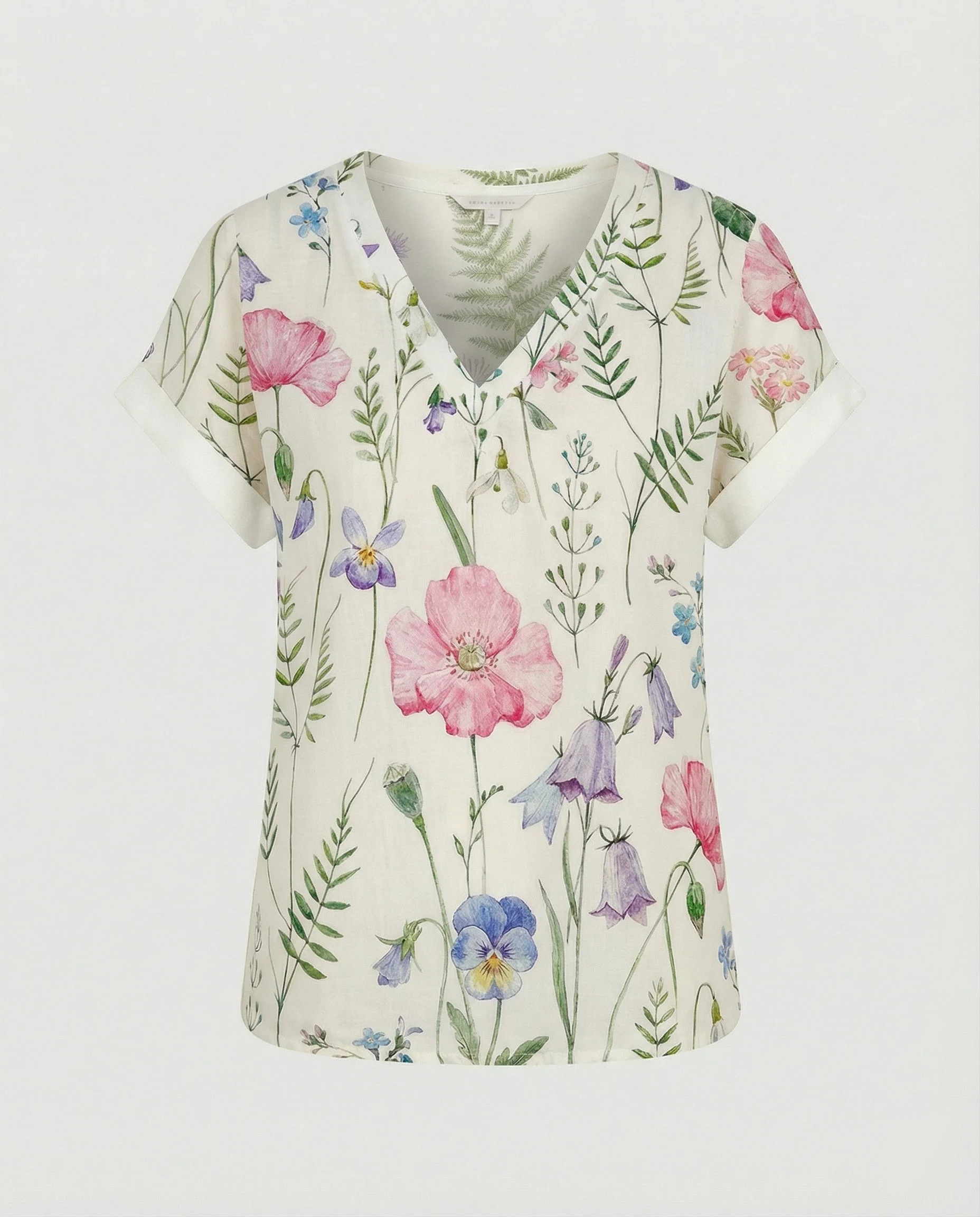 V-Ausschnitt Bluse Leinenoptik Damen - Image 7