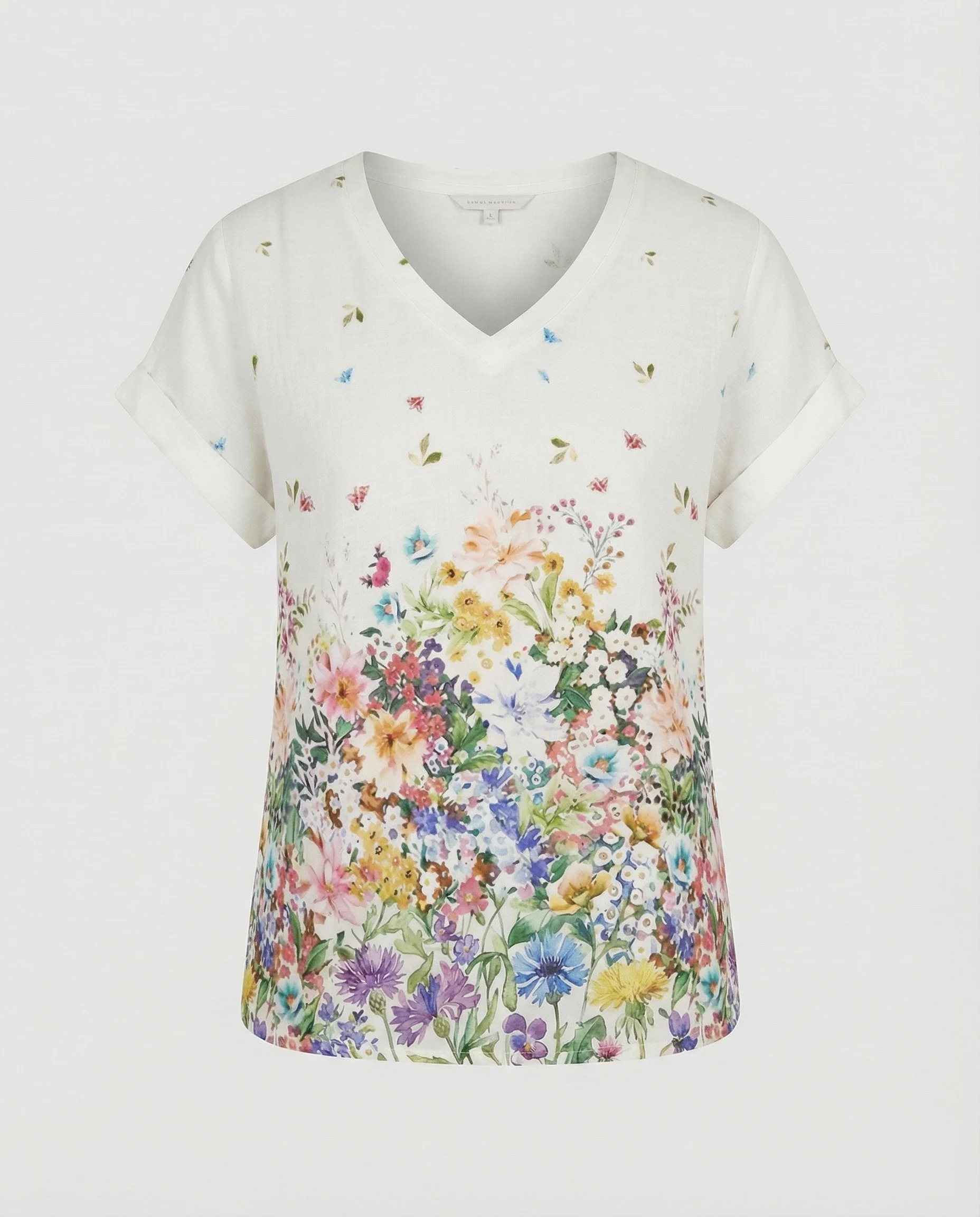 V-Ausschnitt Bluse Leinenoptik Damen - Image 9