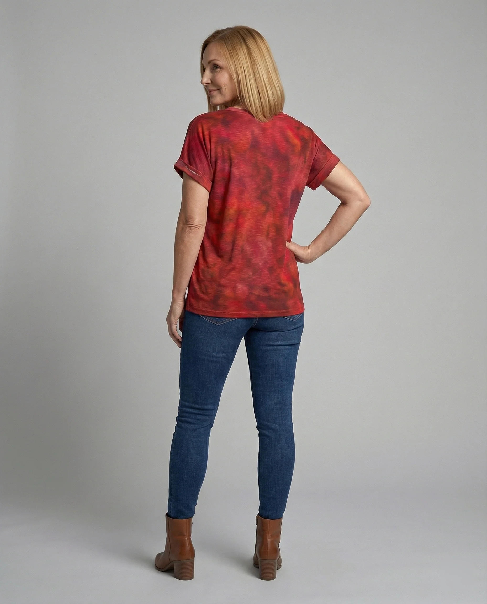 Blusen Tunika V-Ausschnitt Damen Floral - Image 12