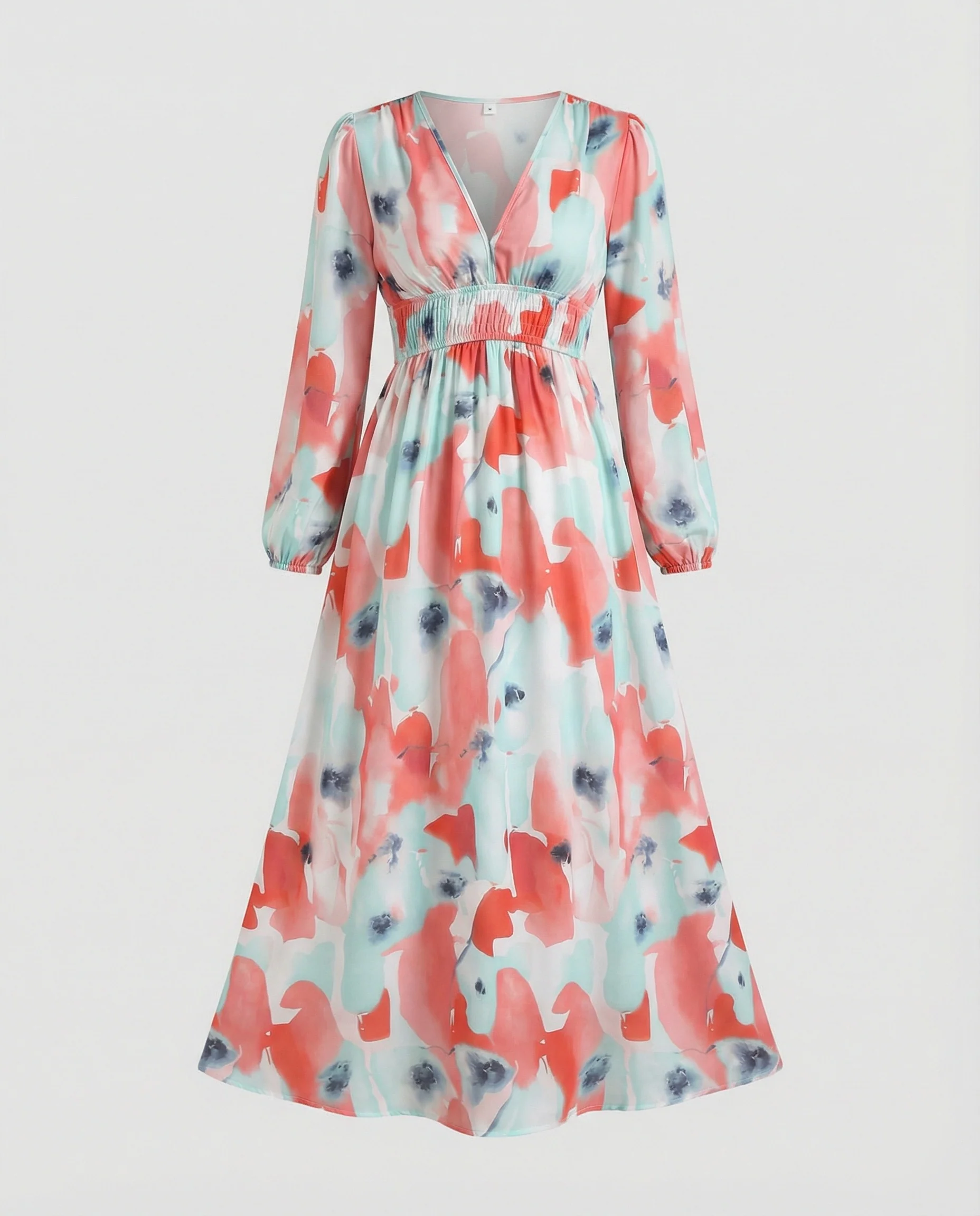 Damen Midikleid V-Ausschnitt Print - Image 3