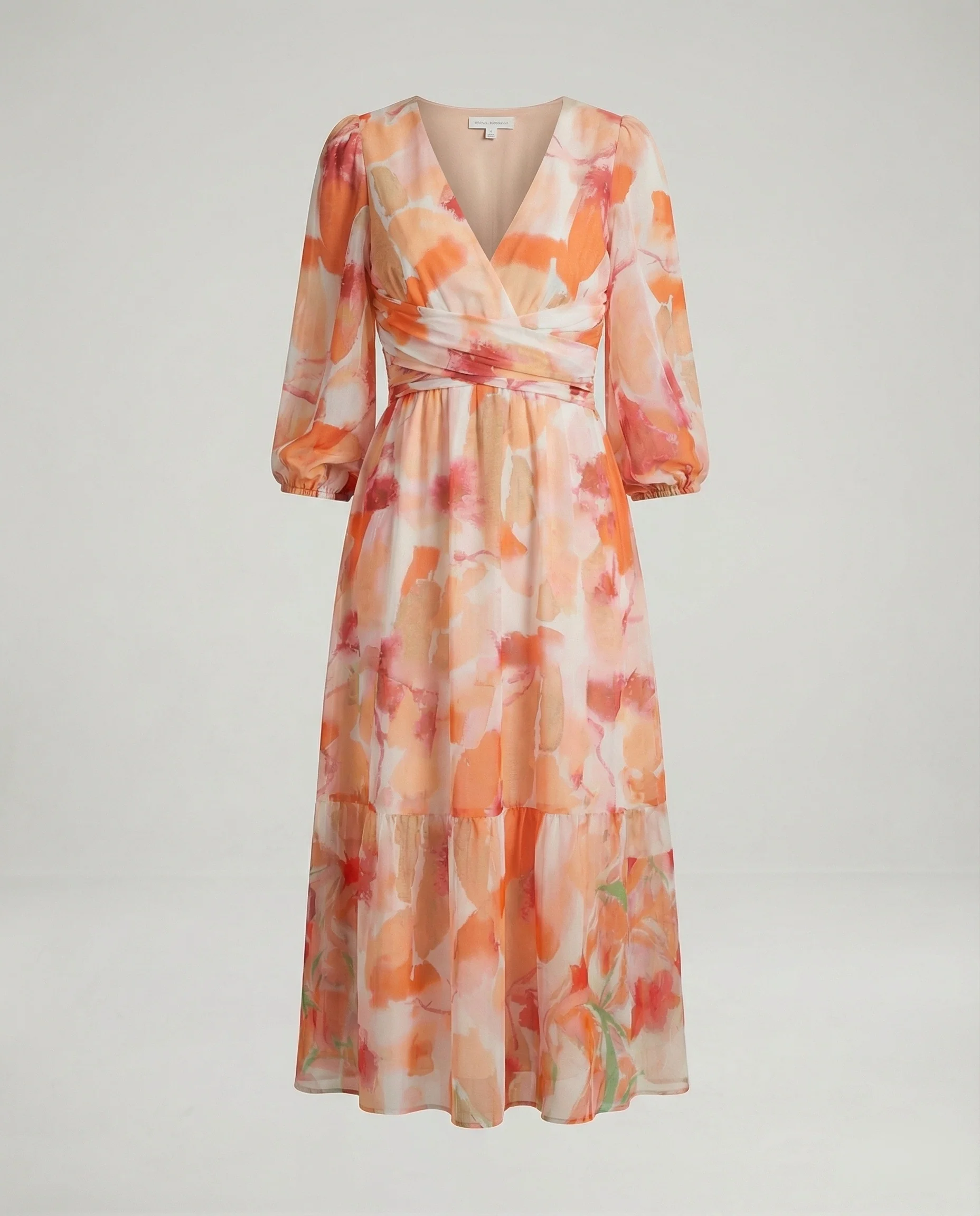 Damen Midikleid V-Ausschnitt Print - Image 9