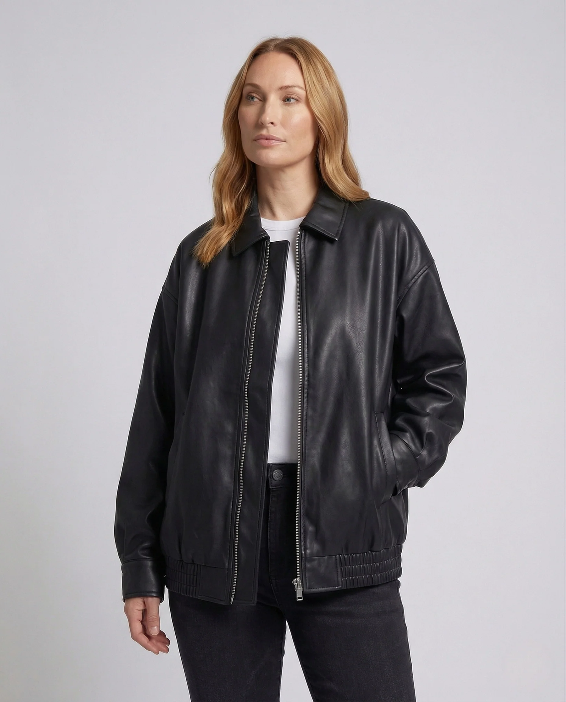 Damen Hemdjacke in Lederoptik - Image 2