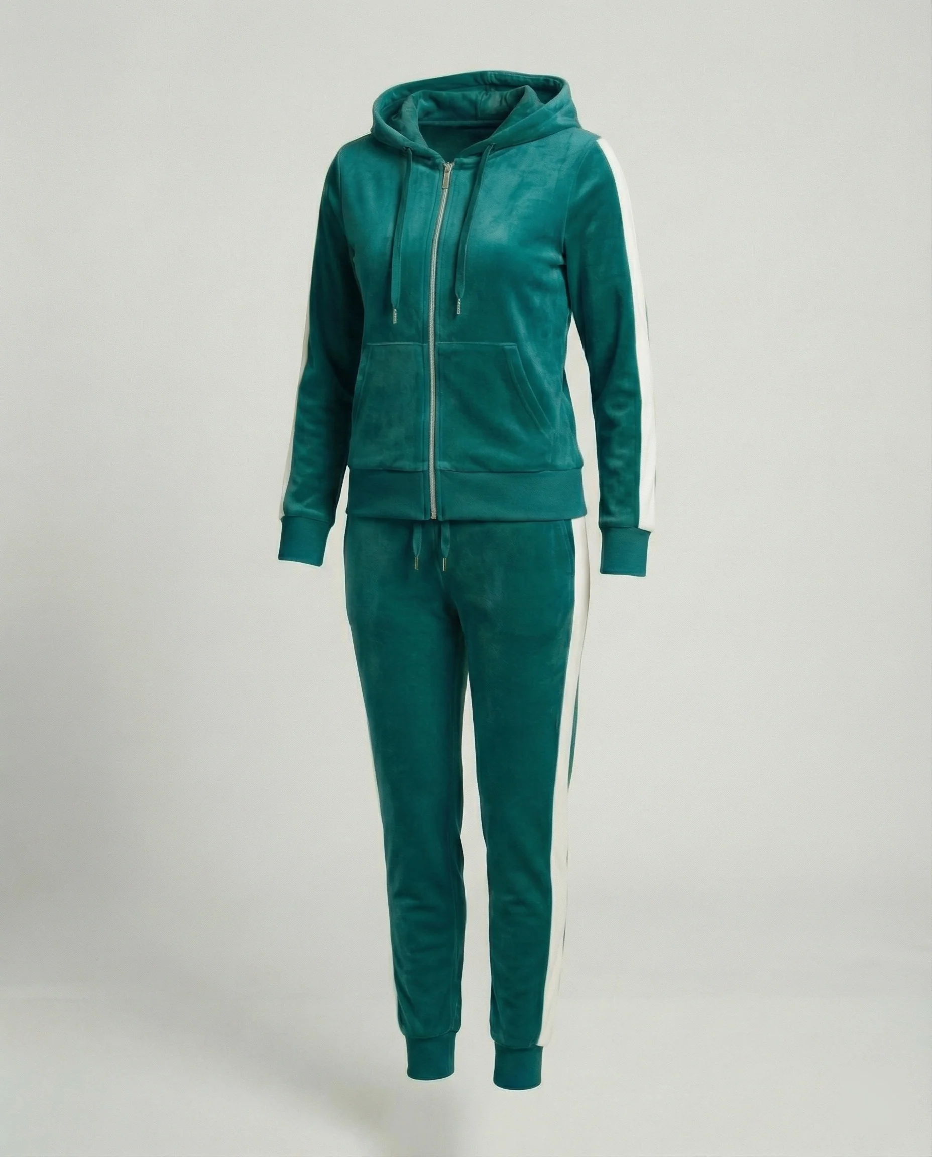 Damen Velours Trainingsanzug mit Kapuze - Image 10