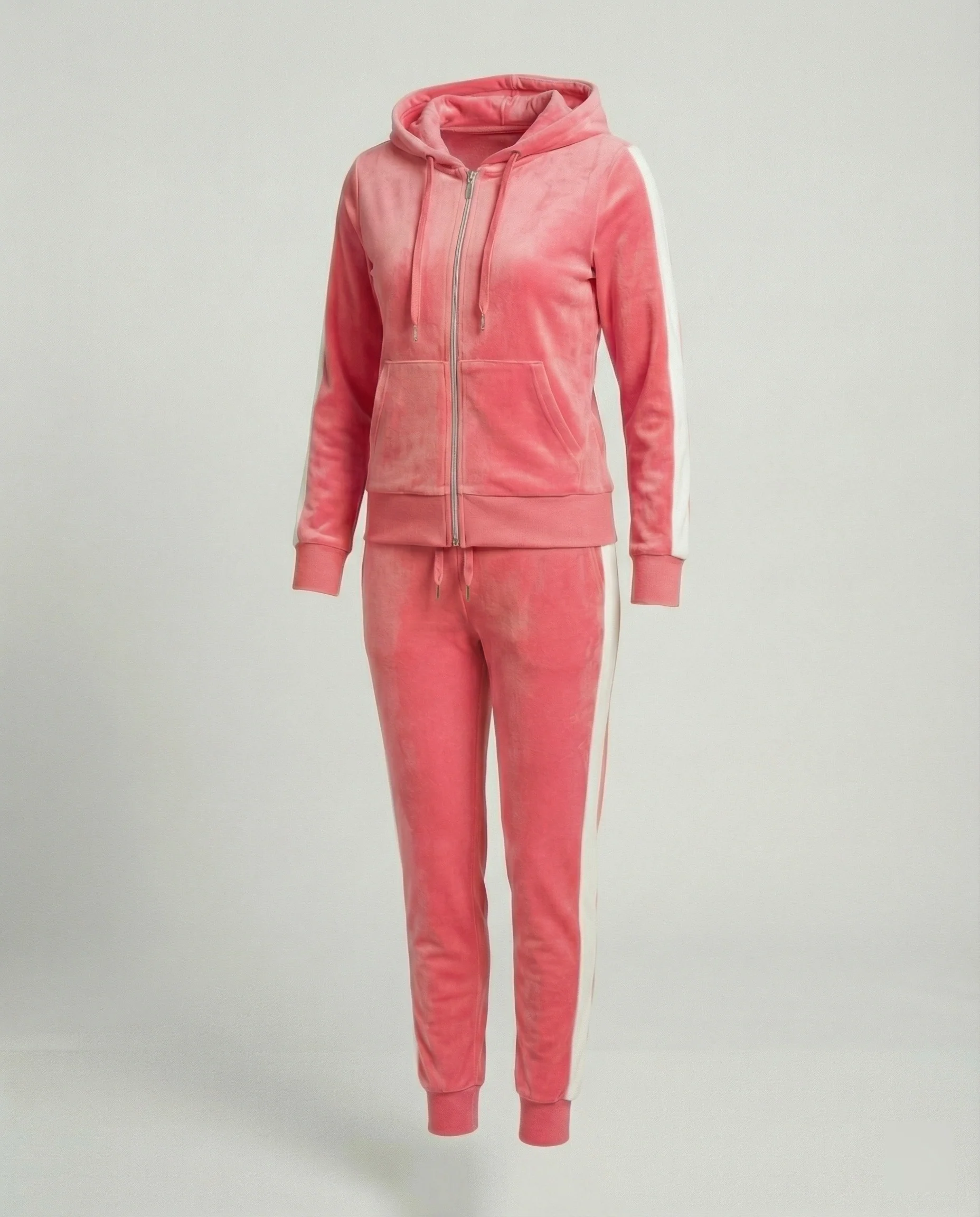 Damen Velours Trainingsanzug mit Kapuze - Image 7