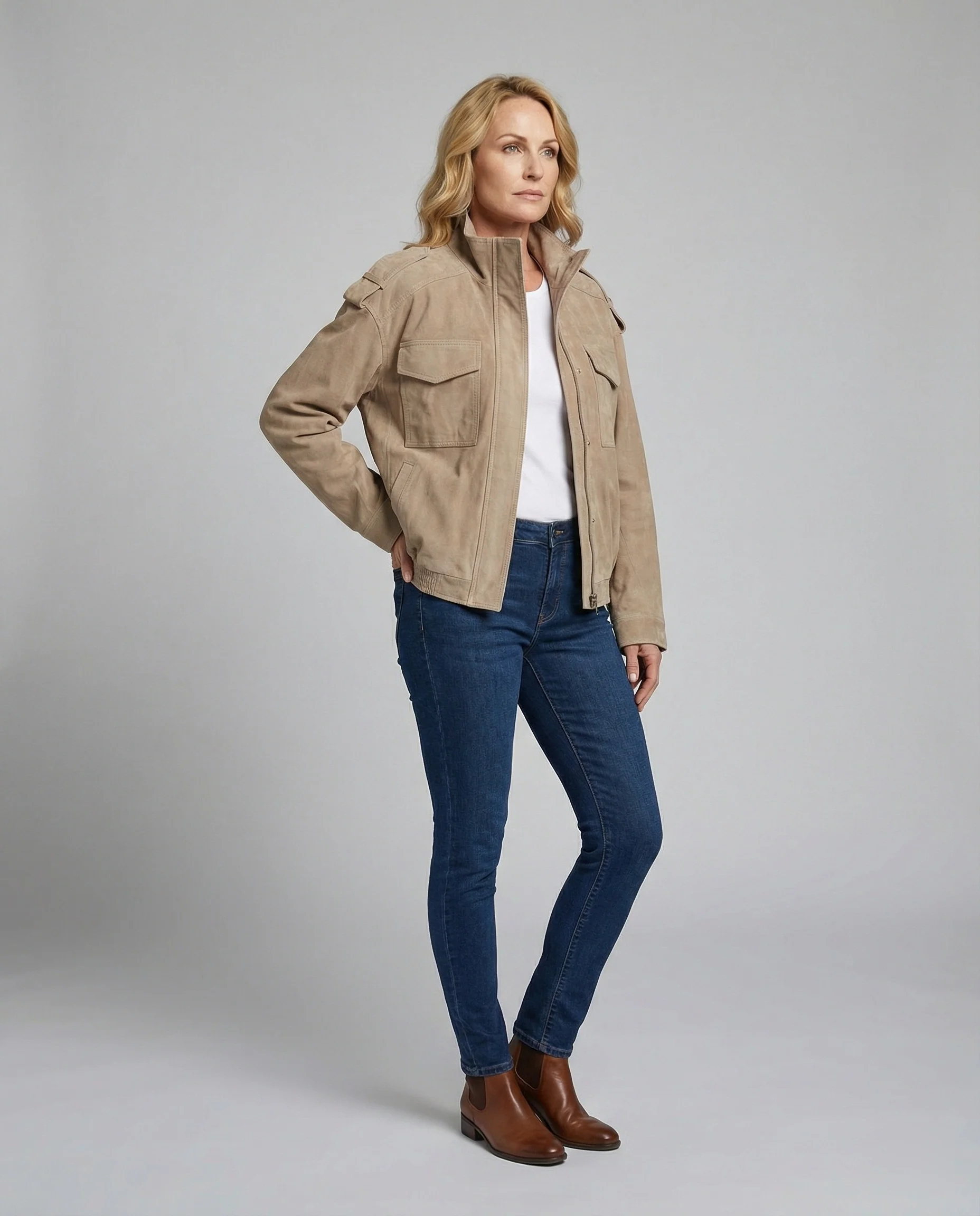 Freizeitkleidung Damen Velours Feldjacke - Image 2