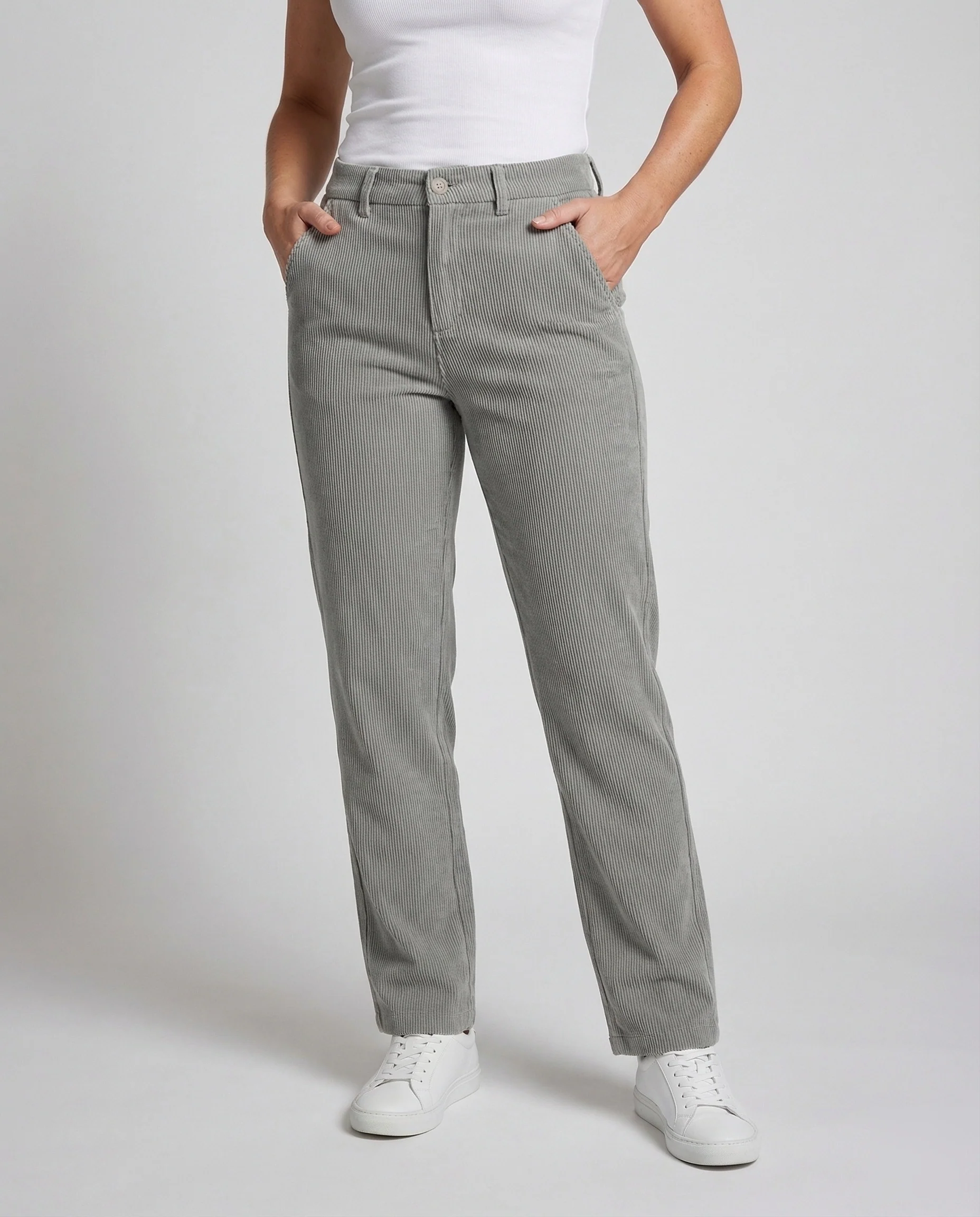Damen Gerippte Relaxhose mit Bügelfalte - Image 2