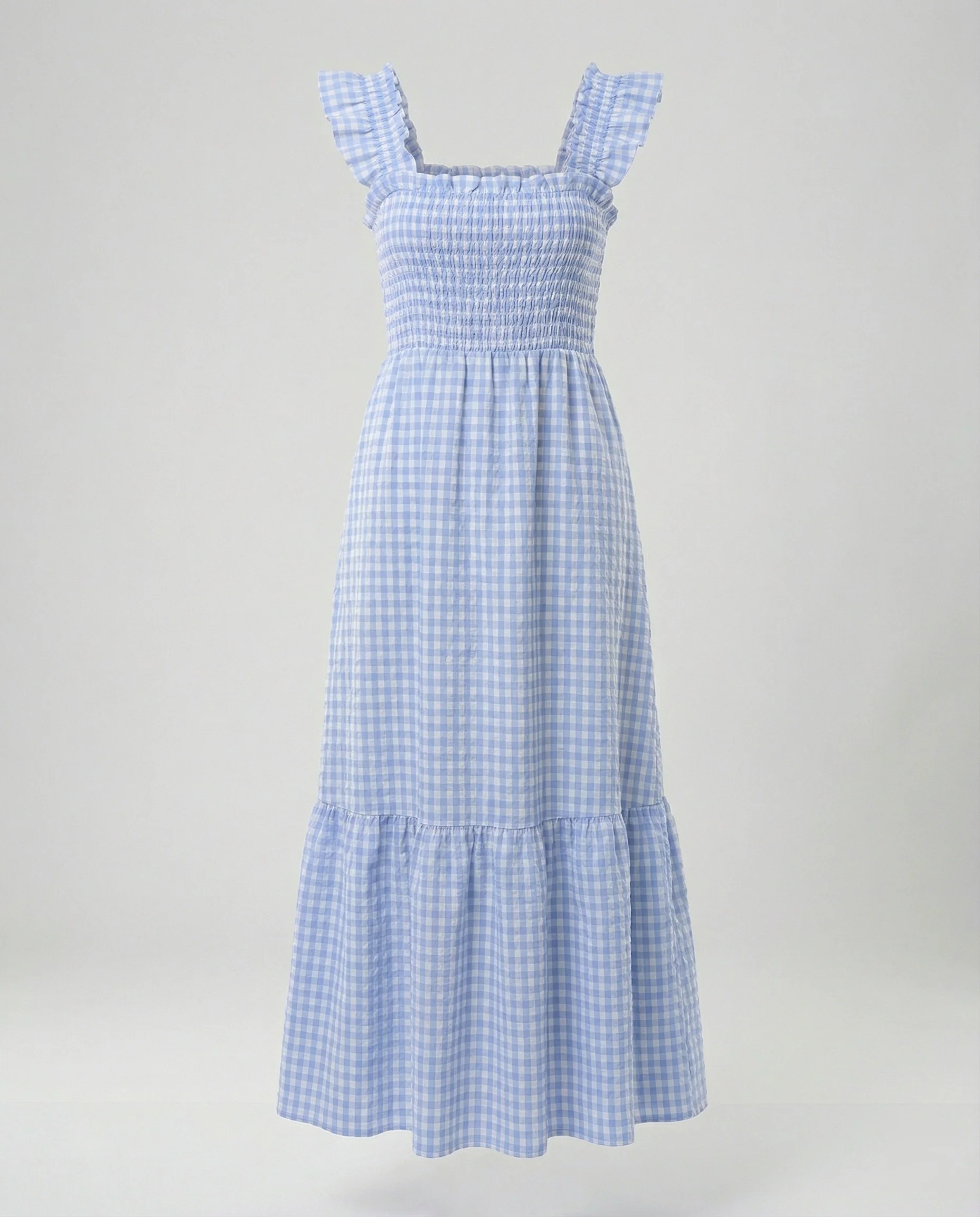 Damen Vichy Maxikleid mit Smokoberteil - Image 2