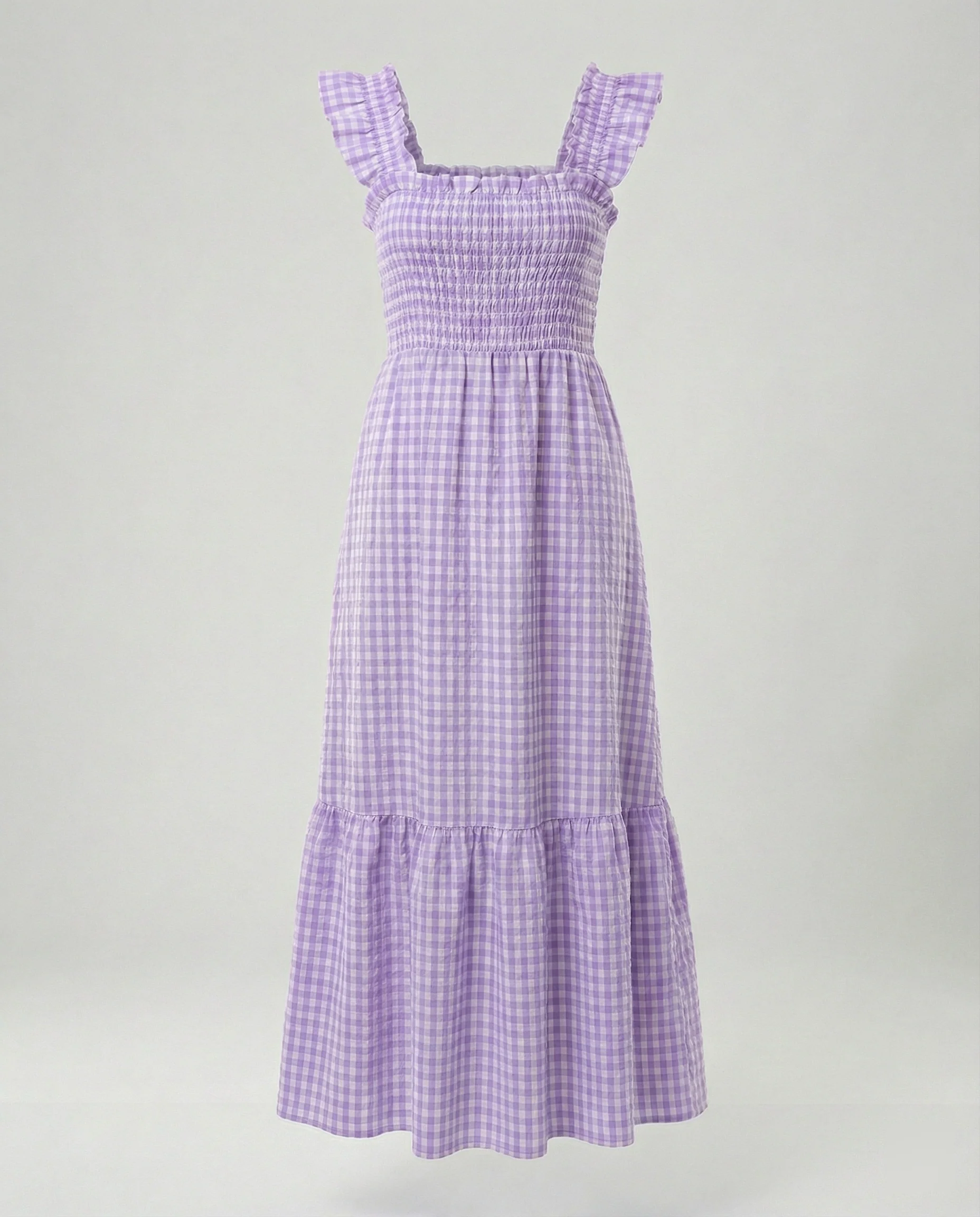 Damen Vichy Maxikleid mit Smokoberteil - Image 3