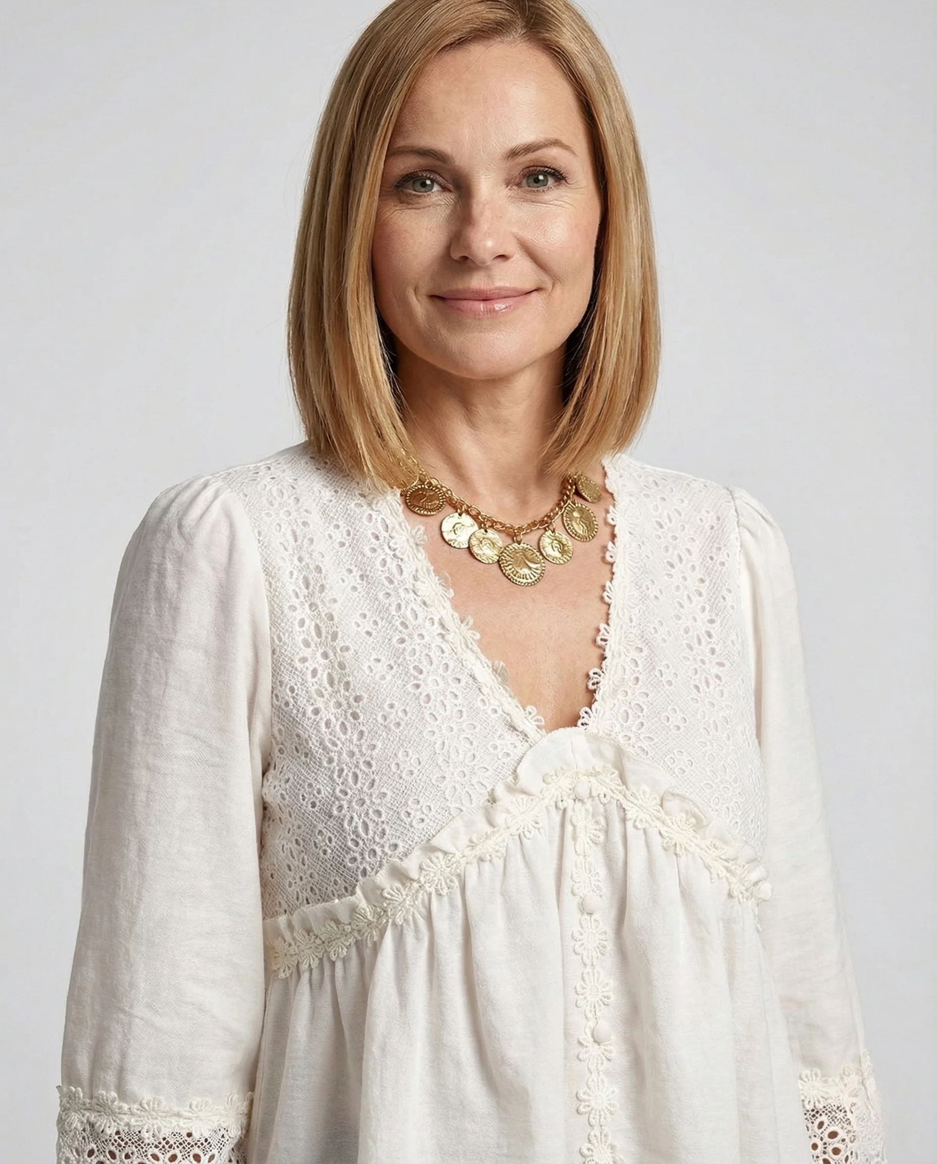 Bluse Damen Spitze Vintage - Image 3