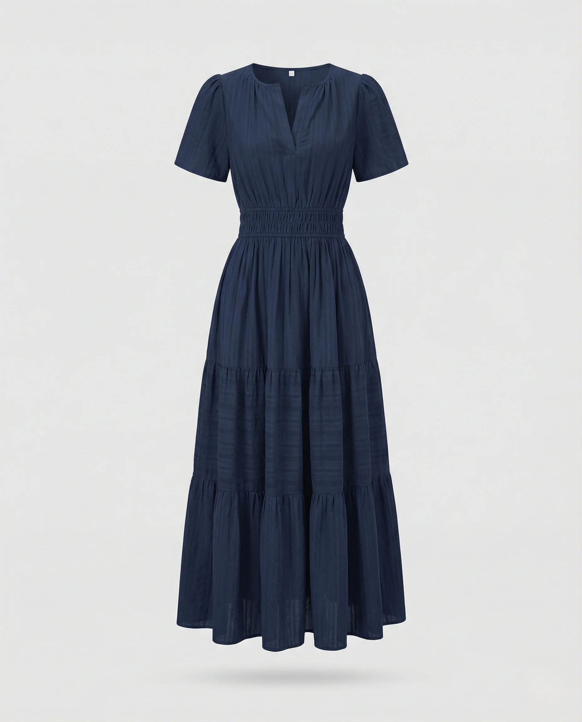 Freizeitkleid Damen Midikleid Falten - Image 4
