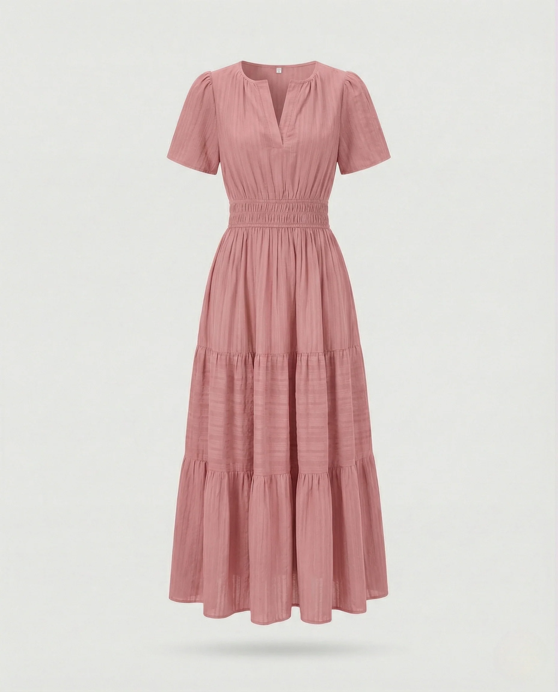 Freizeitkleid Damen Midikleid Falten - Image 5