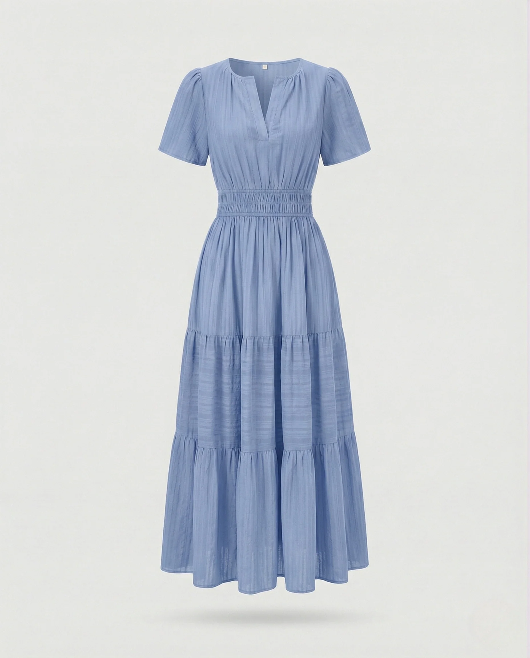 Freizeitkleid Damen Midikleid Falten - Image 6