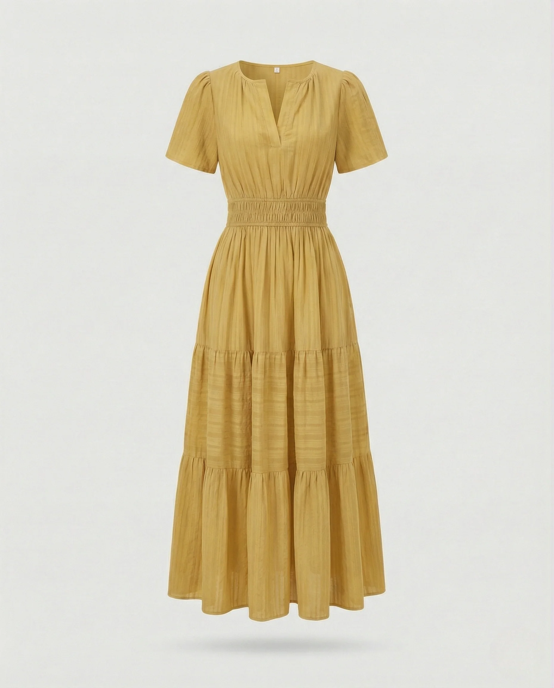 Freizeitkleid Damen Midikleid Falten - Image 8