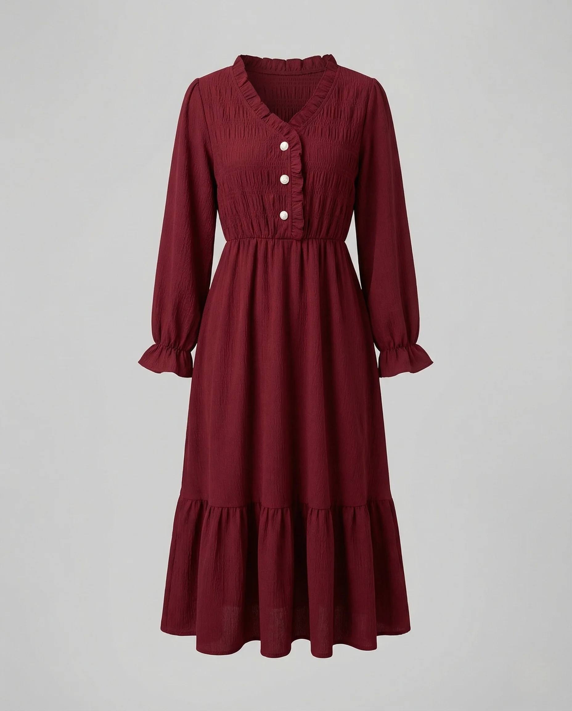 Damen Viskose Midikleid mit Knopfleiste - Image 5