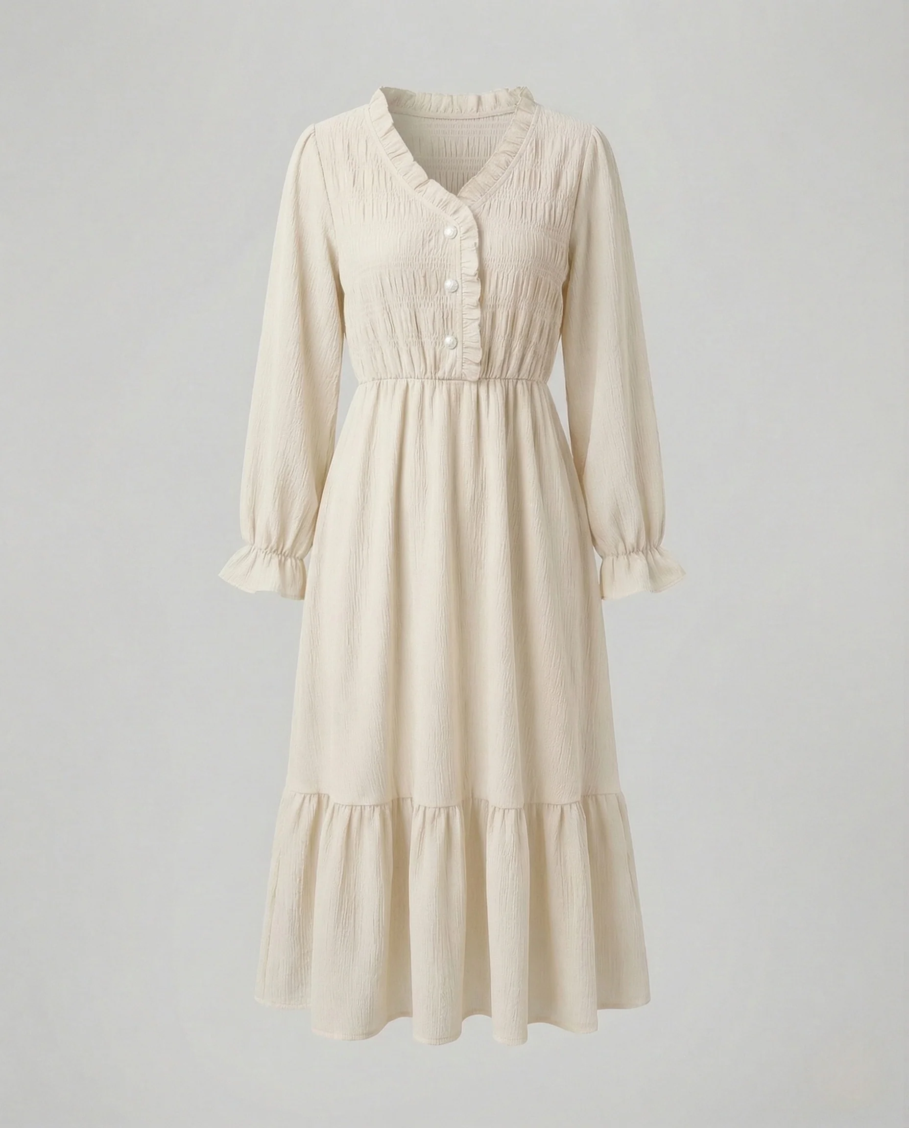 Damen Viskose Midikleid mit Knopfleiste - Image 6