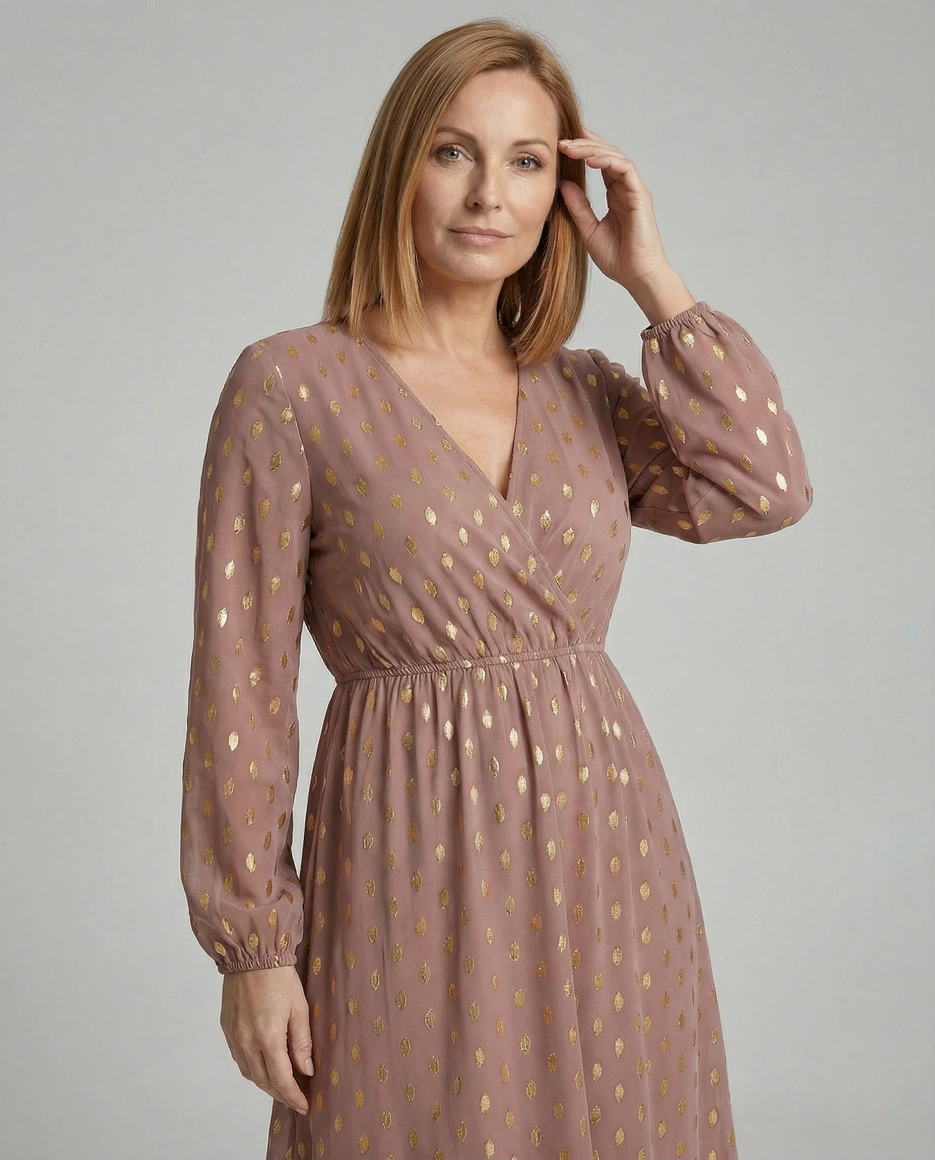 Freizeitkleid Damen Wickel Midikleid - Image 2