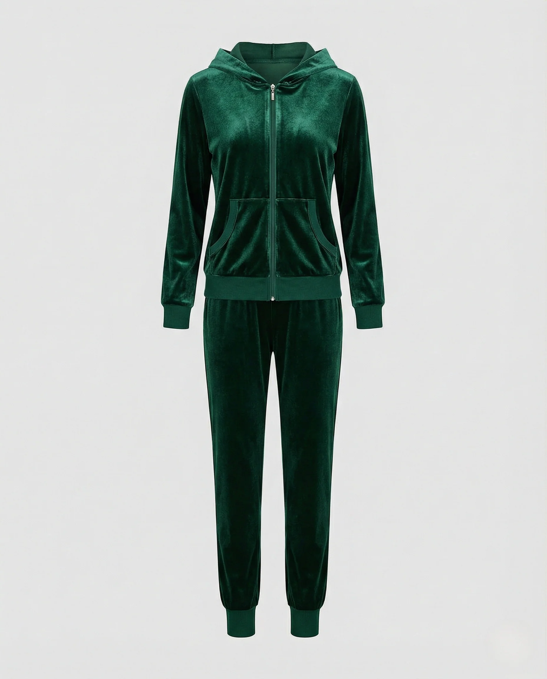 Freizeitkleidung Damen Samt Jogginganzug - Image 3