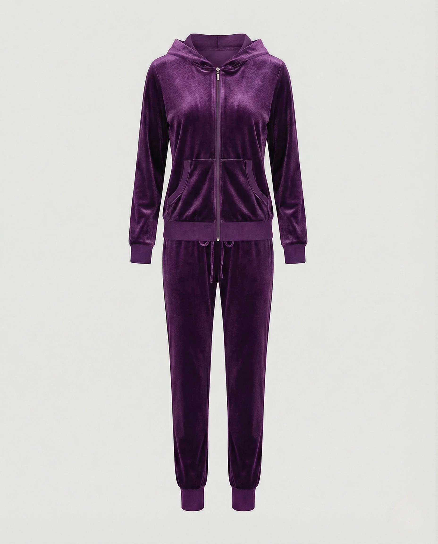 Freizeitkleidung Damen Samt Jogginganzug - Image 7