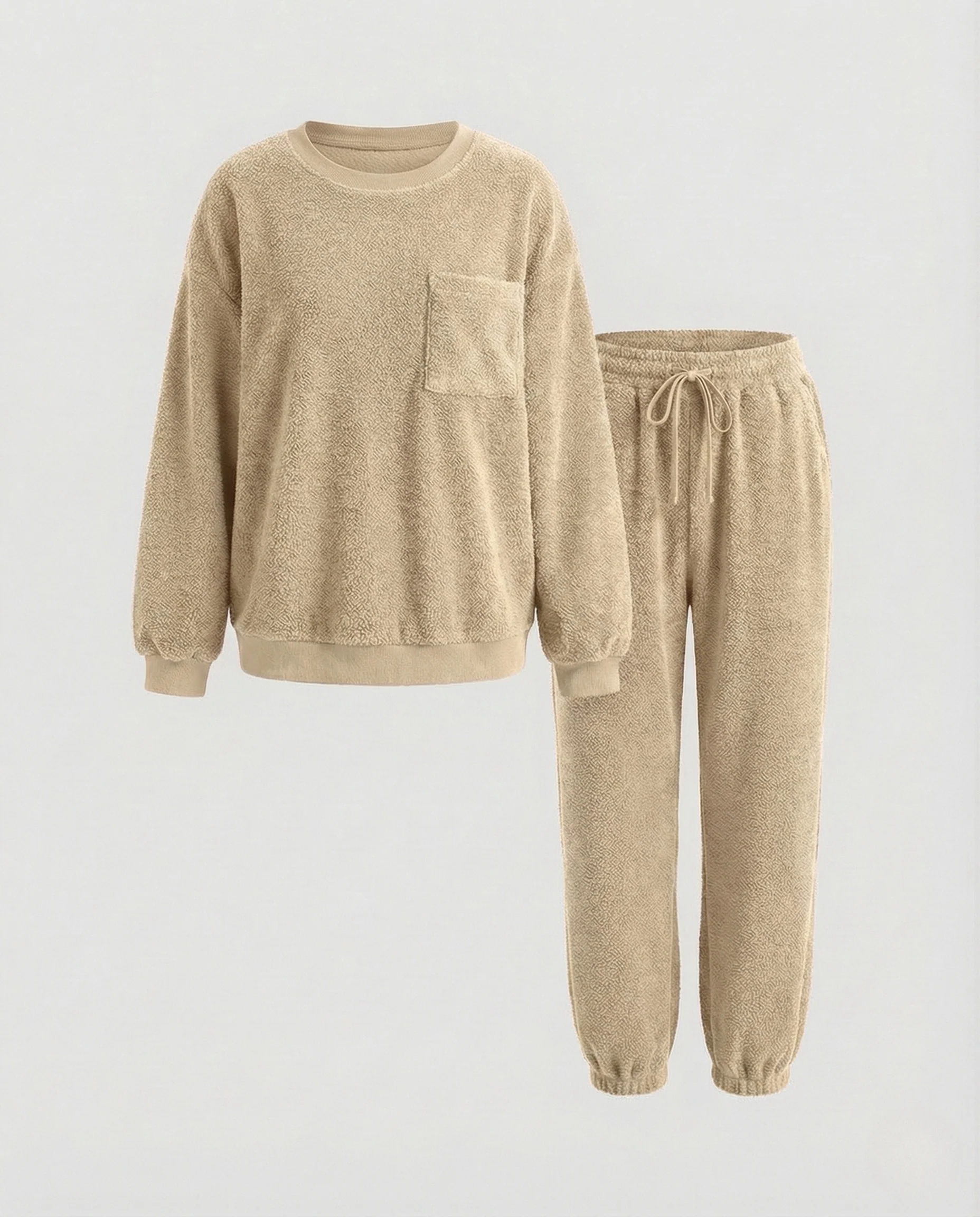 Damen Chenille Lounge Set Pullover Jogginghose - Image 10