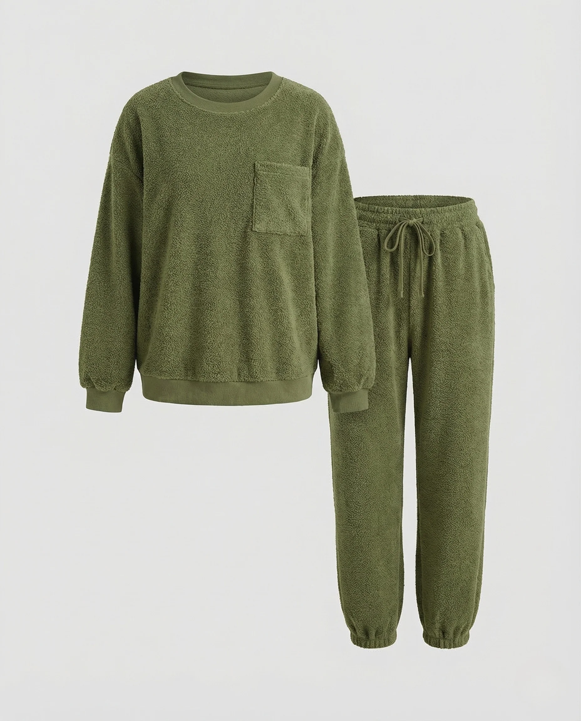 Damen Chenille Lounge Set Pullover Jogginghose - Image 4