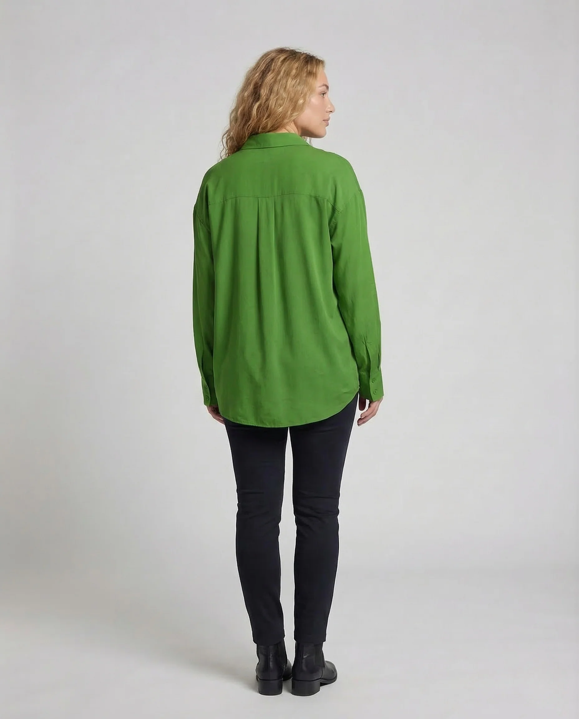 Damen Seidenoptik Bluse Weit - Image 3