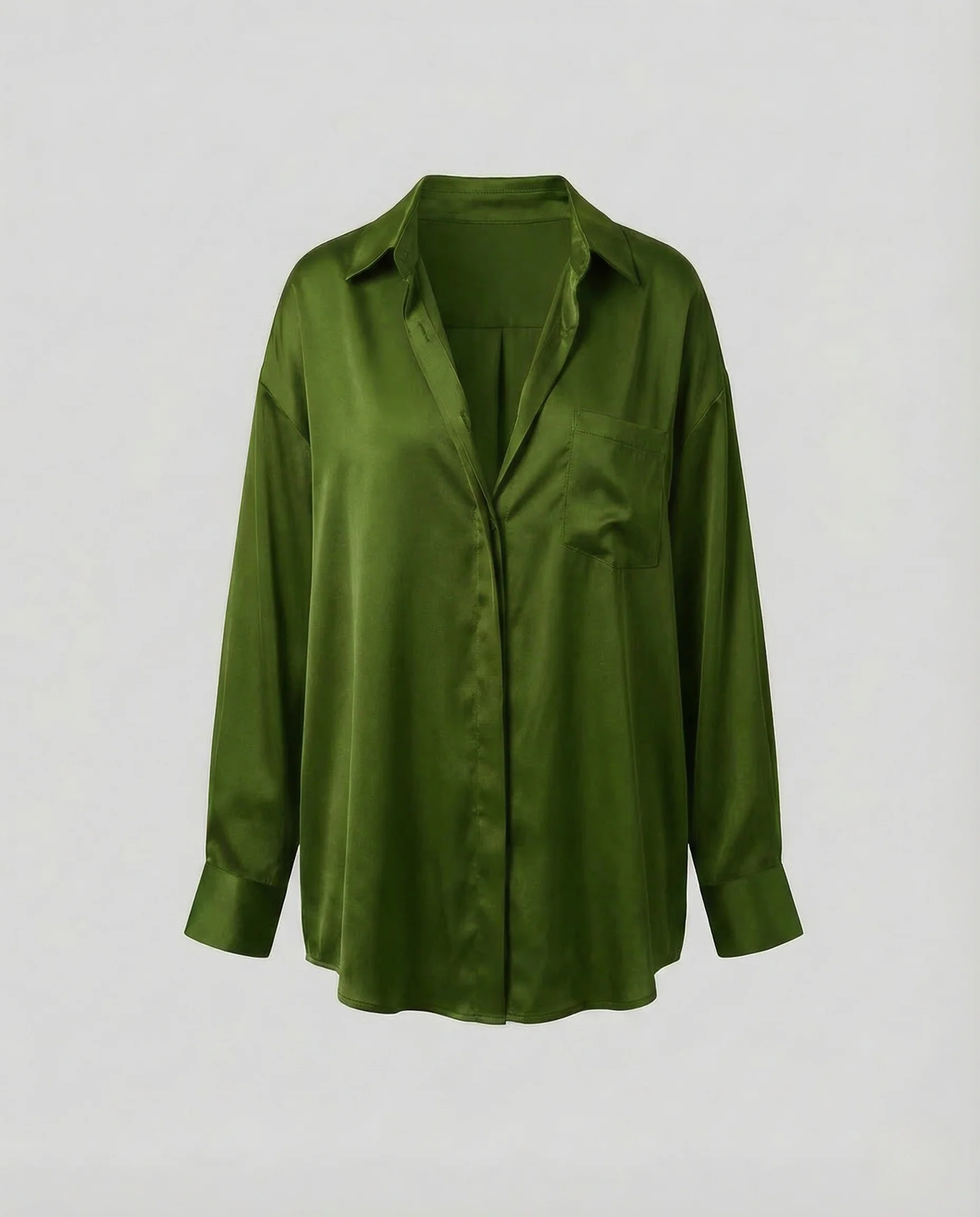 Damen Seidenoptik Bluse Weit - Image 4