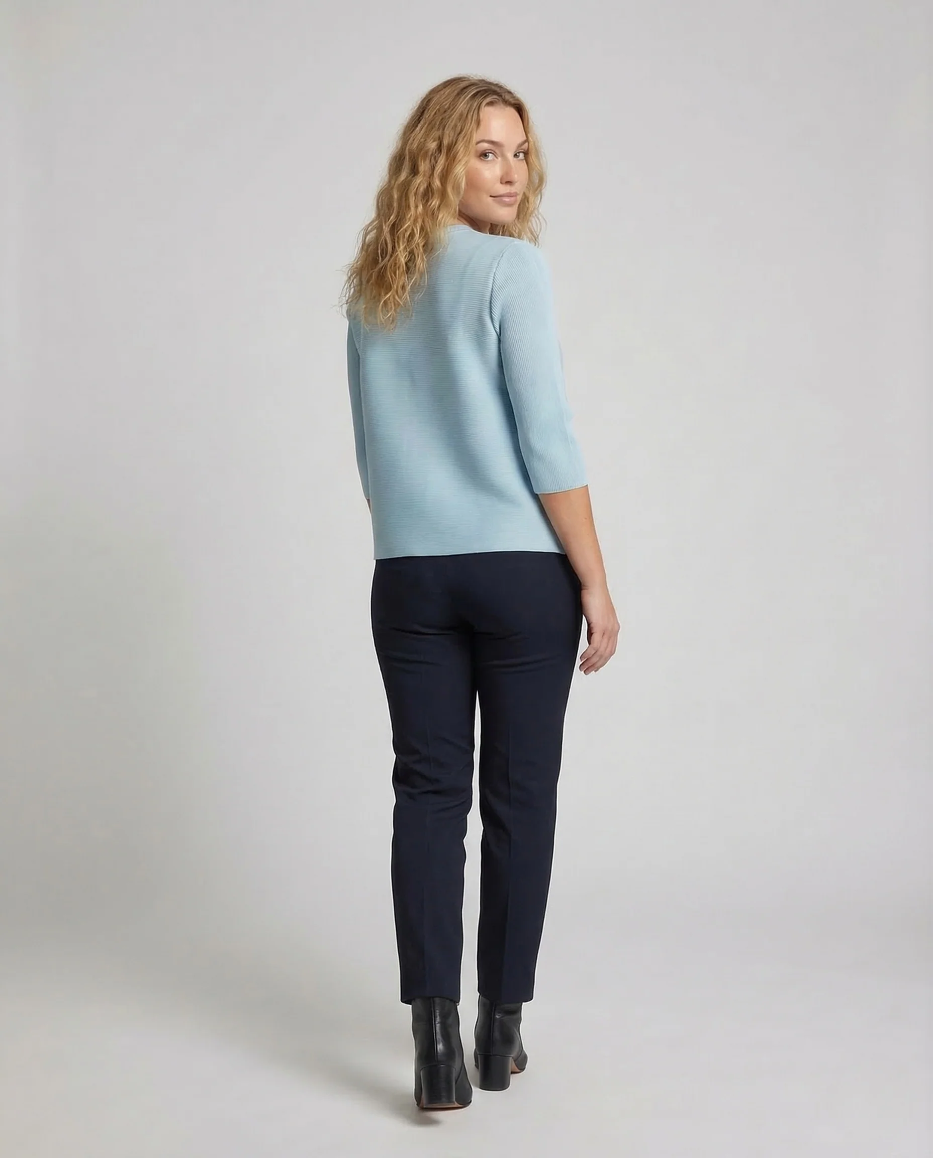 Damen Bluse Weit Blütenapplikation - Image 4