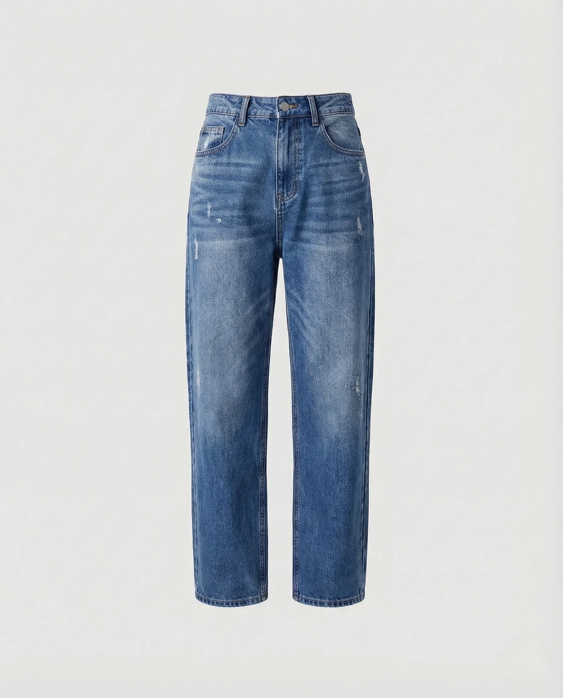 Damen High Waist Jeans Weit mit Geradem Bein - Image 6