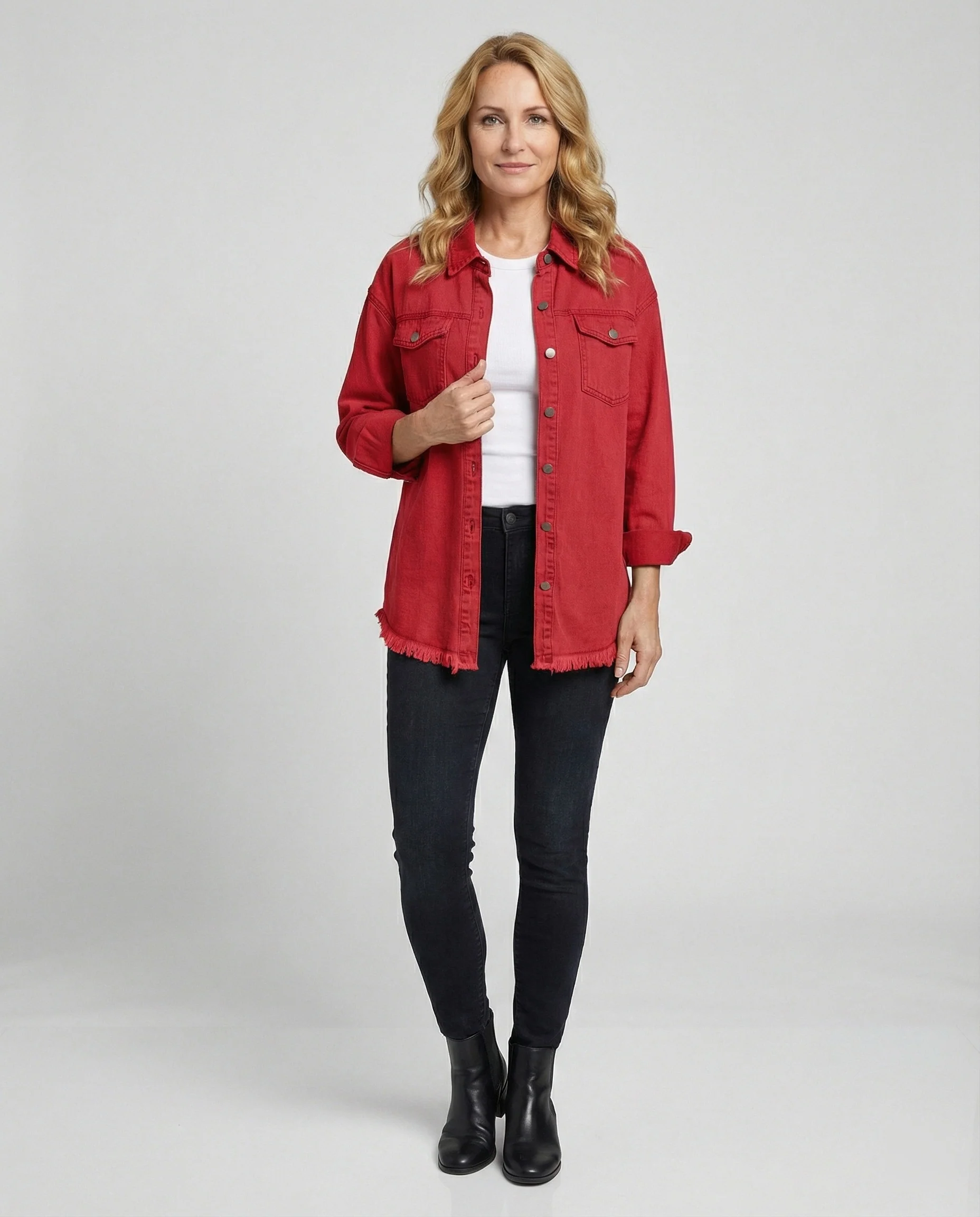Damen Langarmhemd Jeansjacke Stil - Image 2