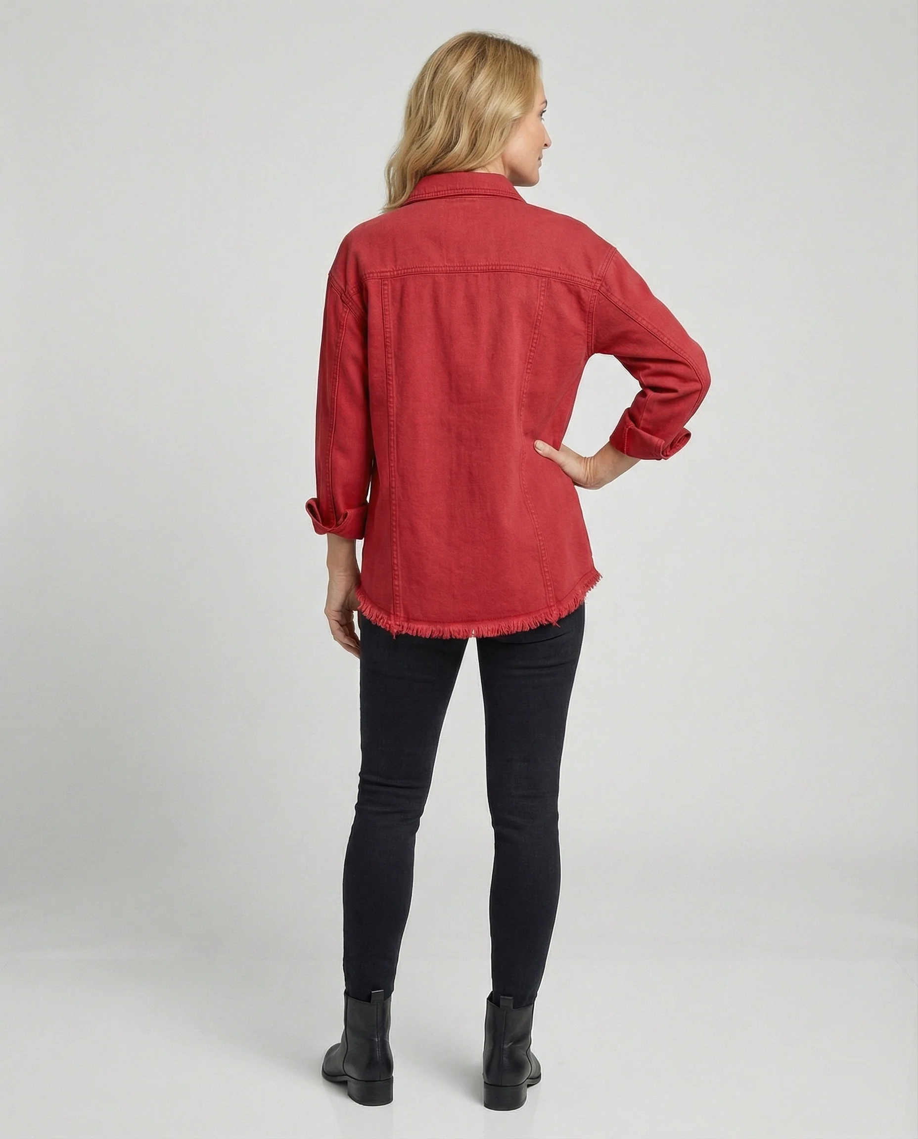 Damen Langarmhemd Jeansjacke Stil - Image 3