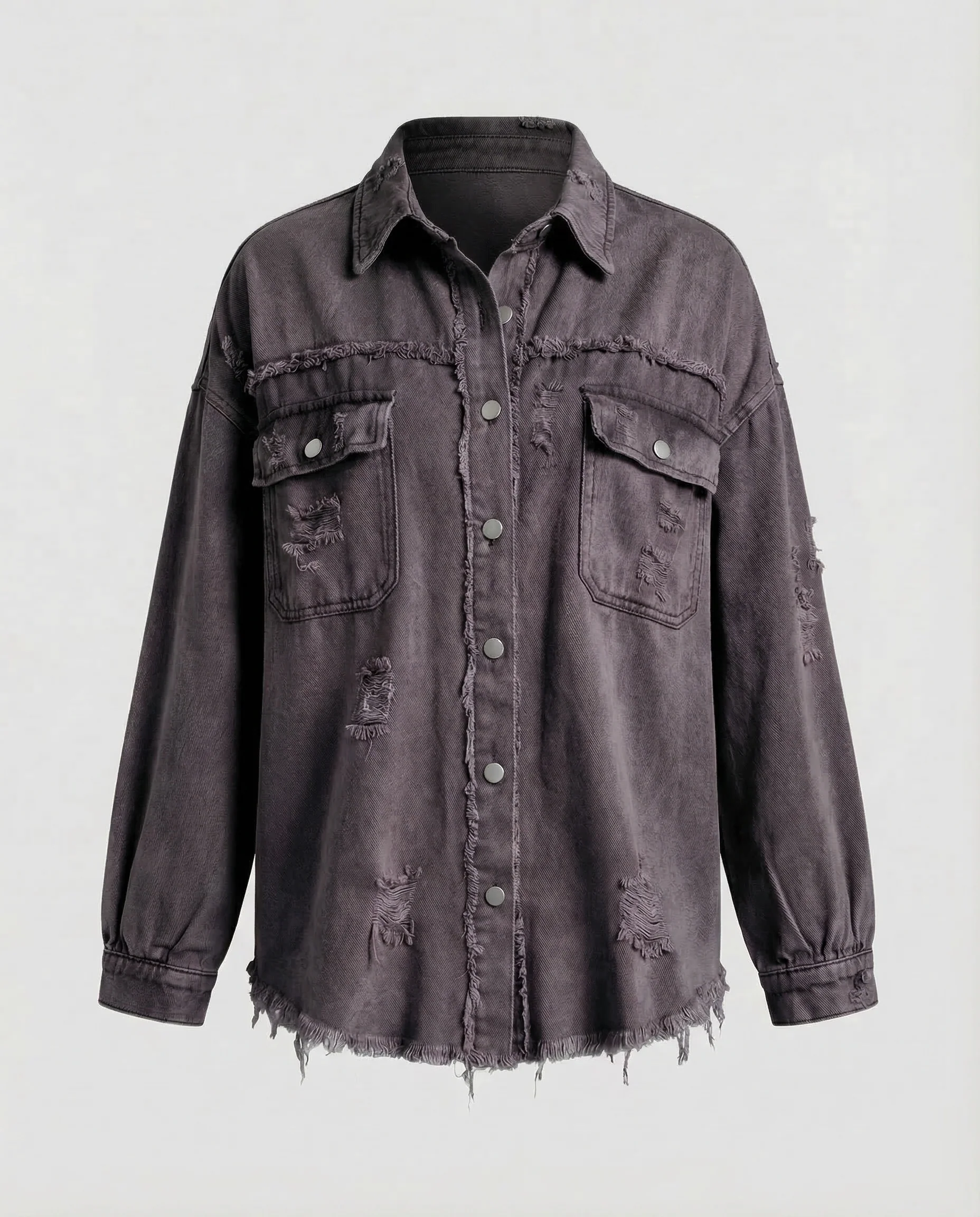 Damen Jeansjacke Weit Fransen - Image 16