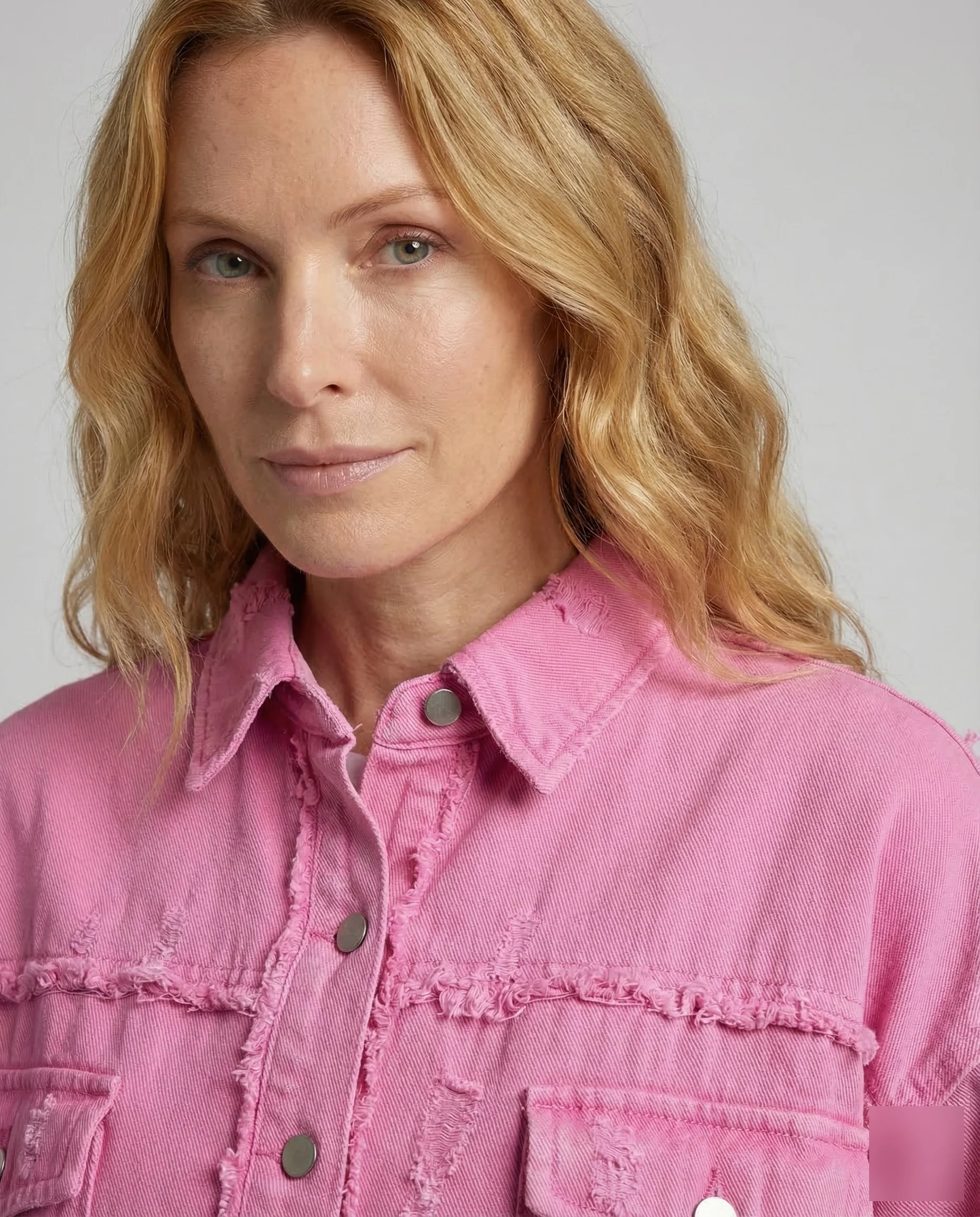 Damen Jeansjacke Weit Fransen - Image 3