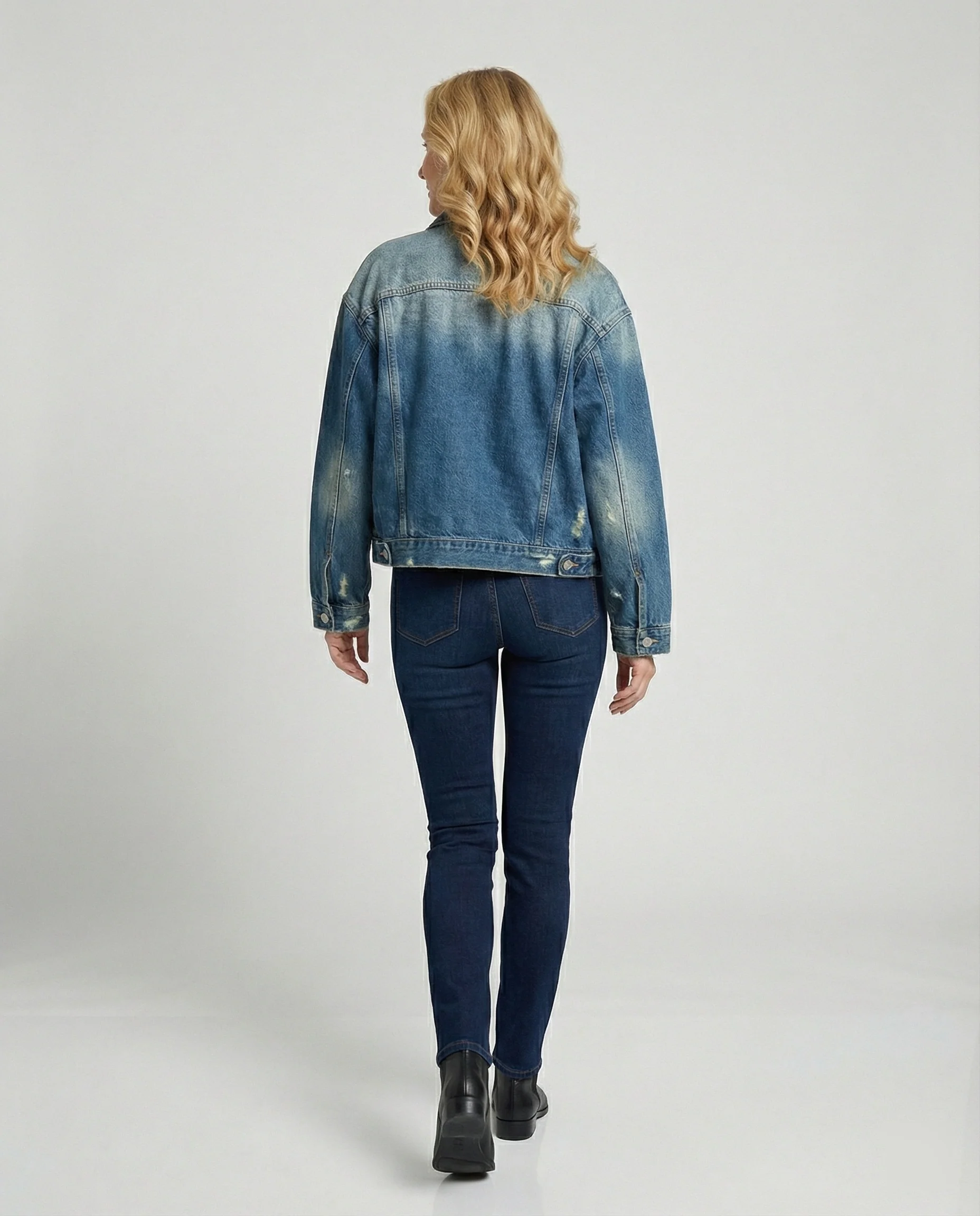 Damen Jeansjacke weit Used Look - Image 3
