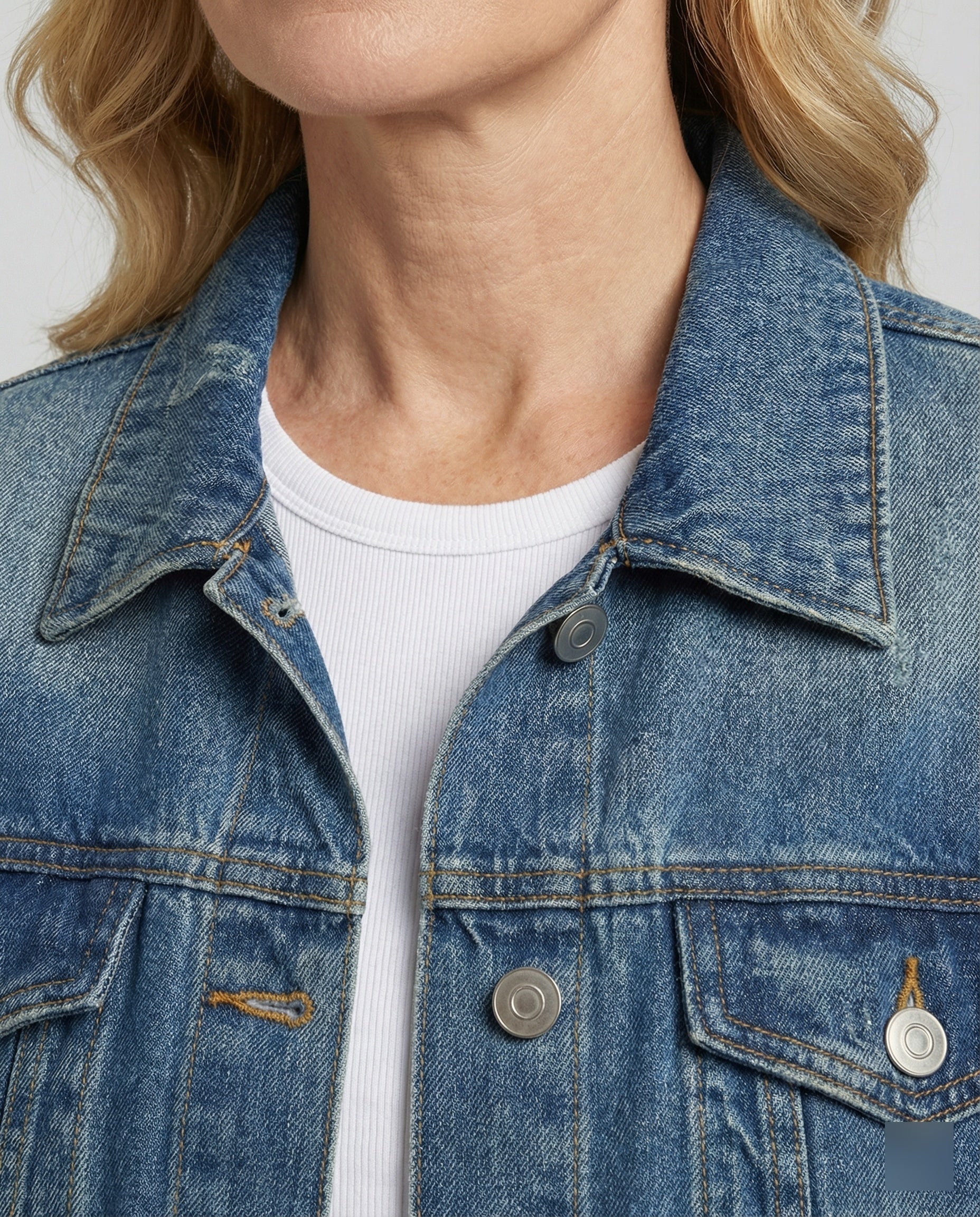 Damen Jeansjacke weit Used Look - Image 4