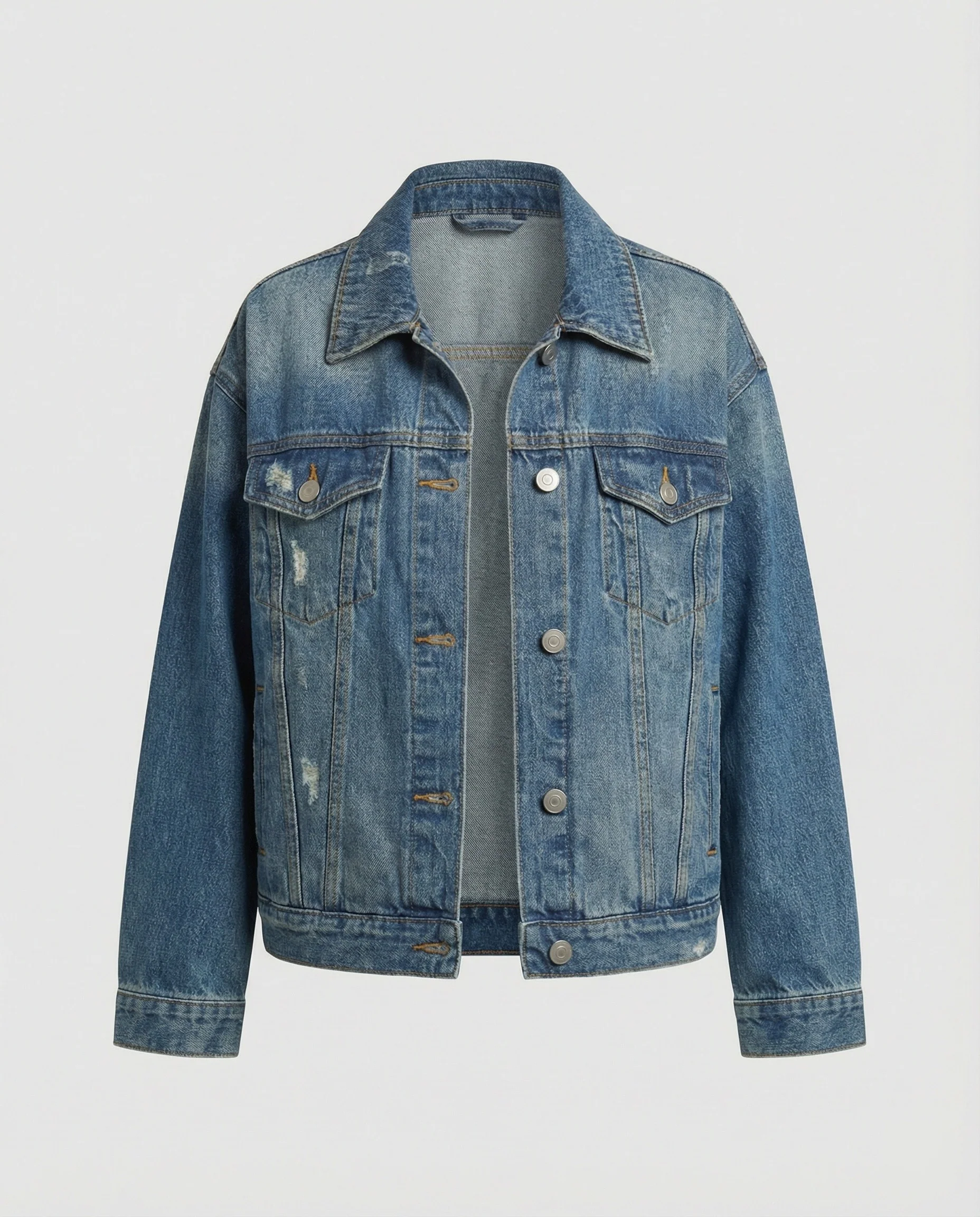 Damen Jeansjacke weit Used Look - Image 5