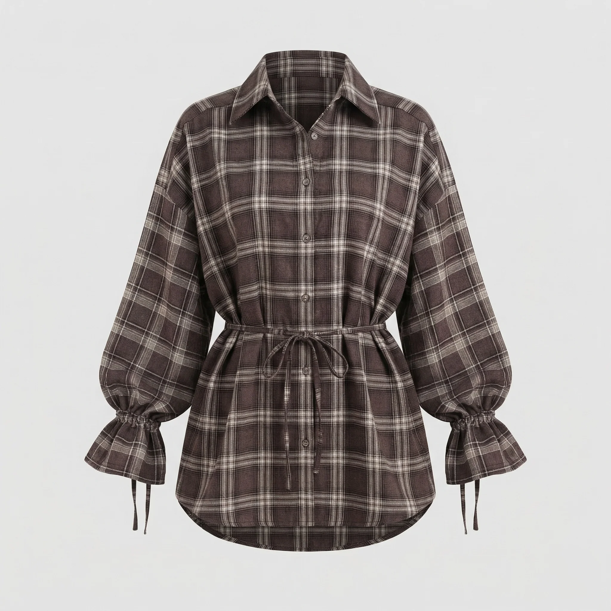 Damen Hemdbluse Karo Oversize - Image 6