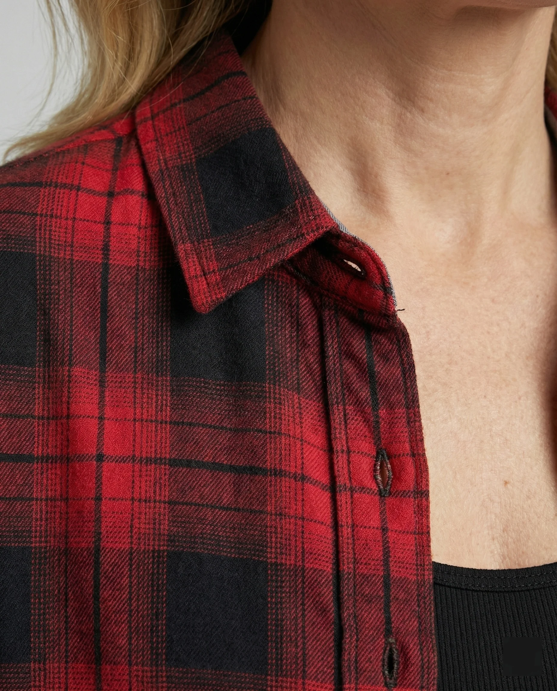 Damen Hemdjacke Karo Flanell - Image 3