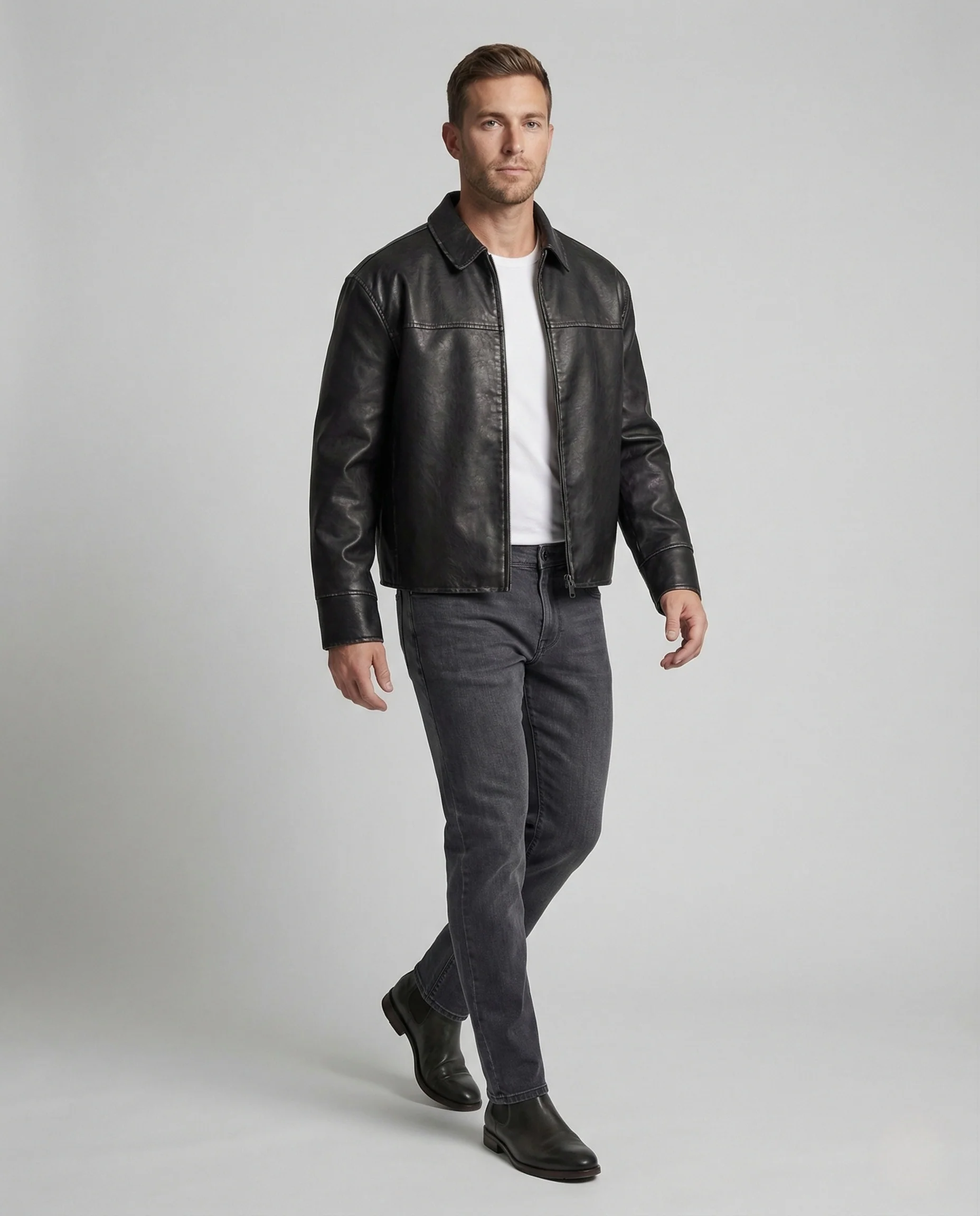 Damen Weite Kunstlederjacke - Image 2