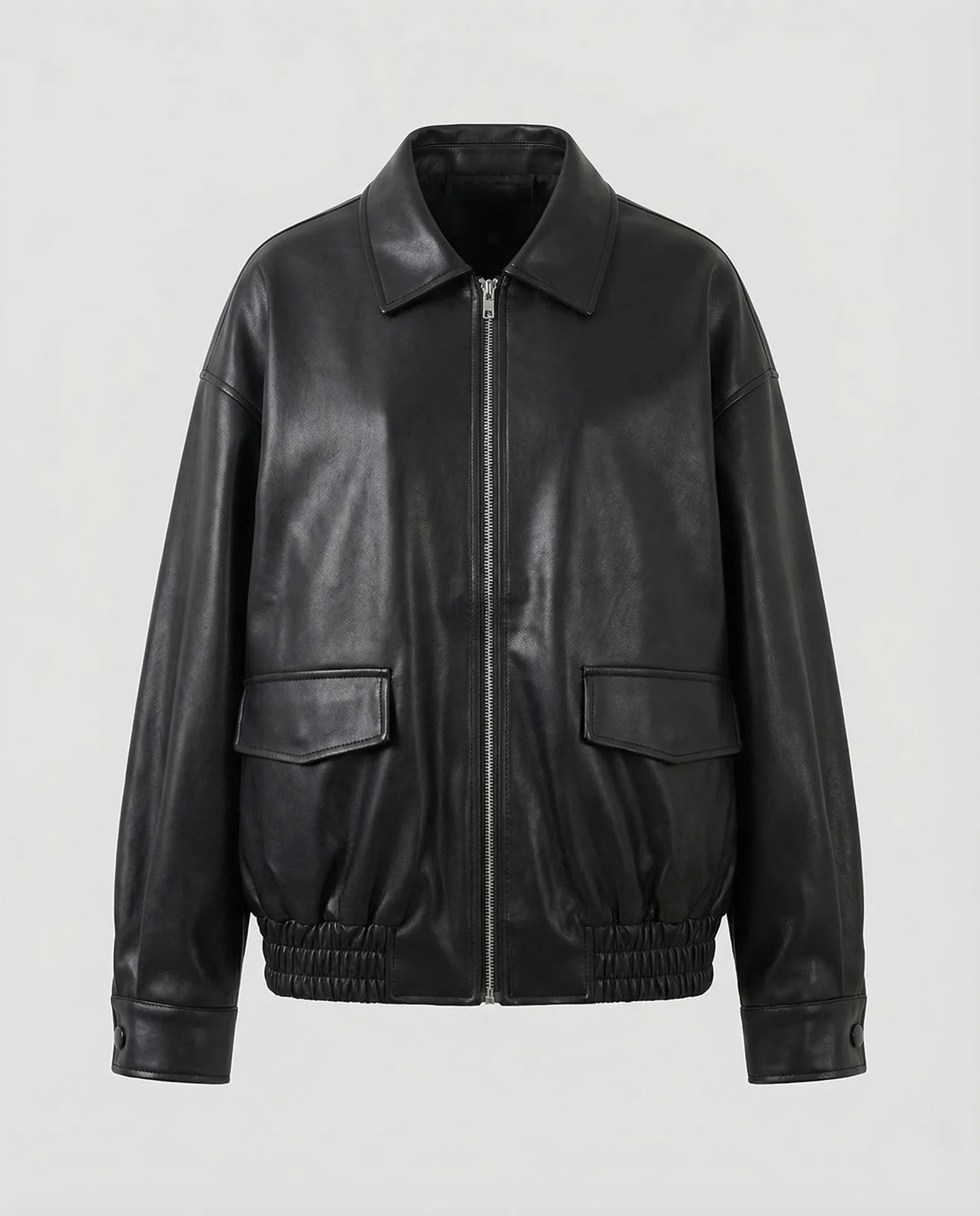 Damen Kunstlederjacke Weit Reißverschluss - Image 5