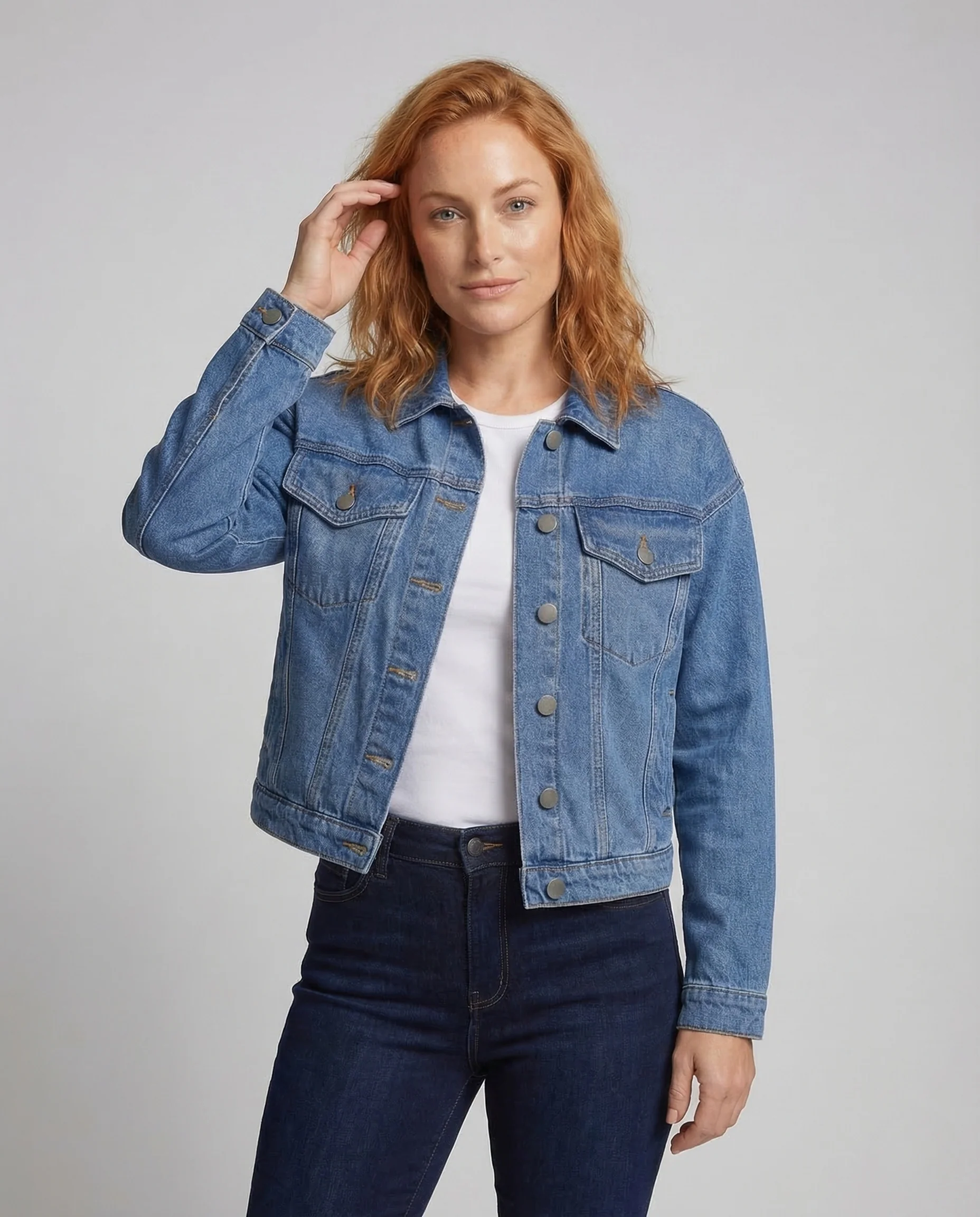 Damen Jeansjacke Kurz Weit - Image 2