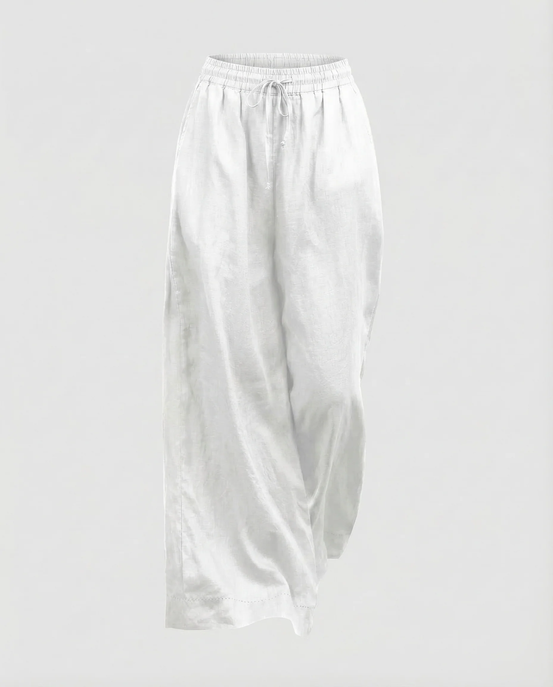Damen Leinenhose Weit Elastikbund - Image 9