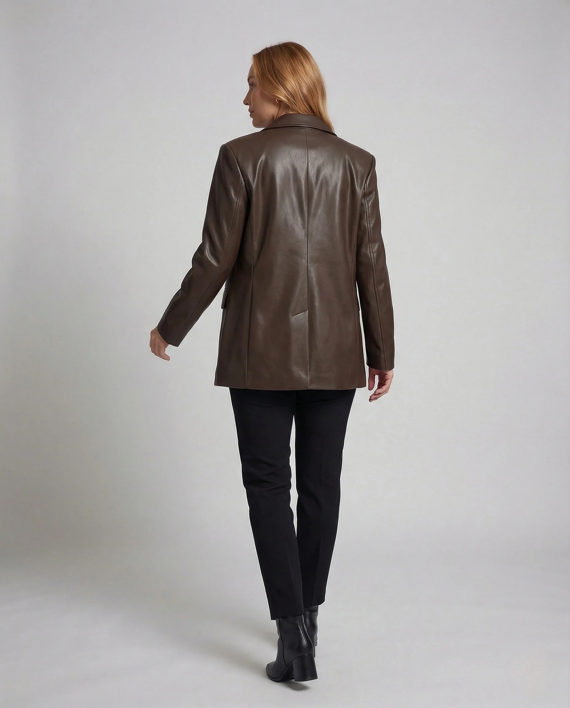 Damen Lederoptik Blazer Weit - Image 3
