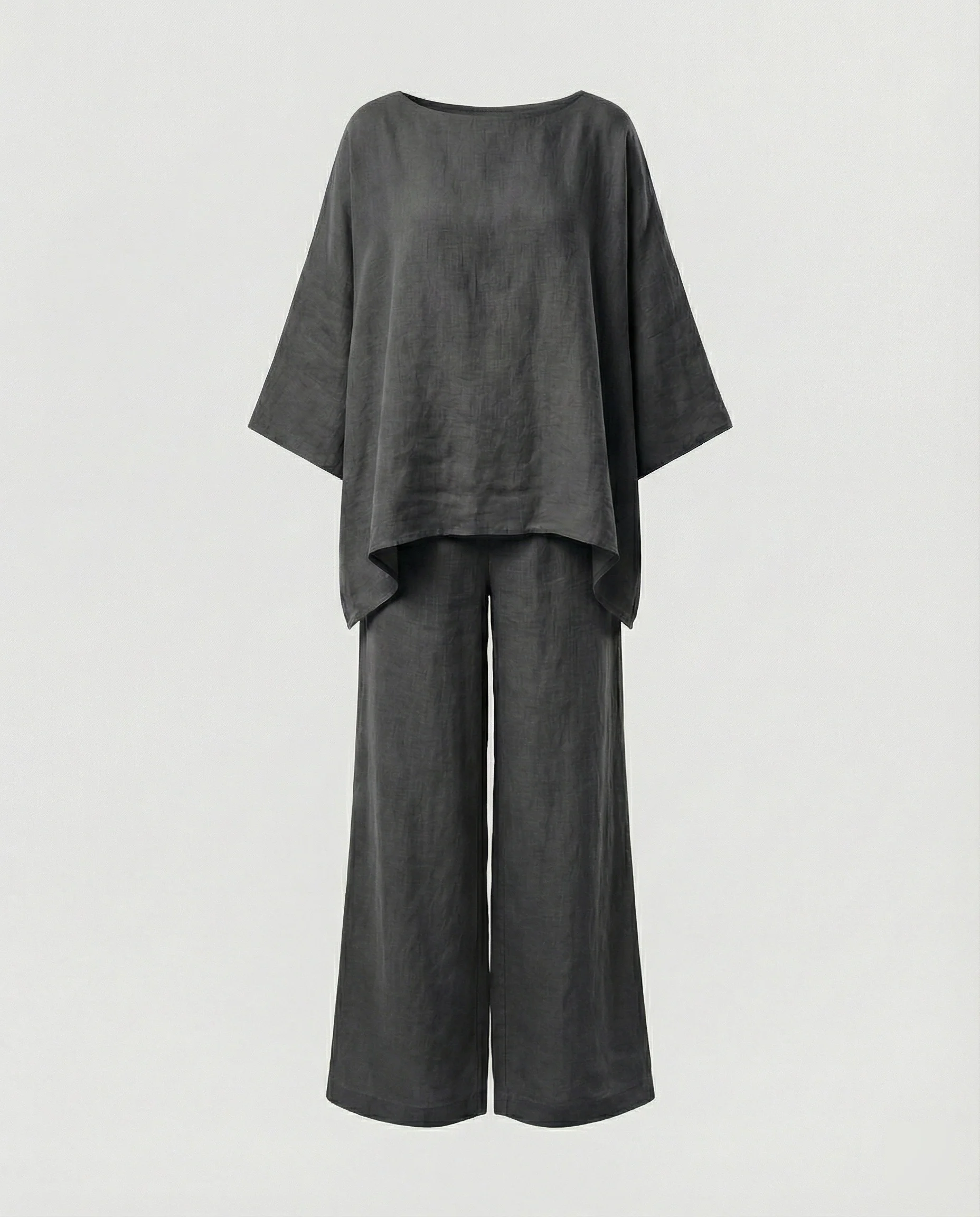 Leinen Zweiteiler Set Damen mit Palazzo-Hose - Image 5