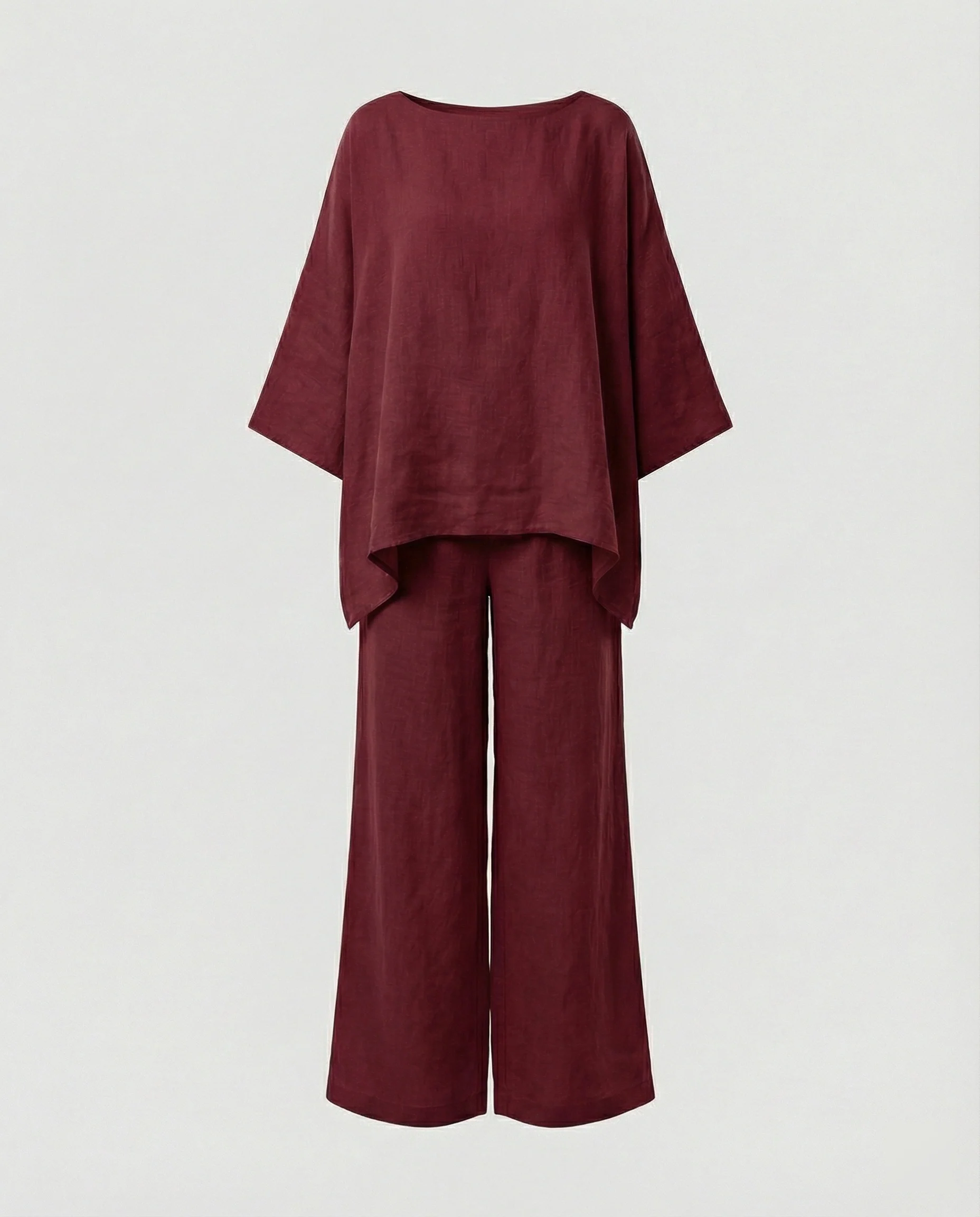 Leinen Zweiteiler Set Damen mit Palazzo-Hose - Image 7