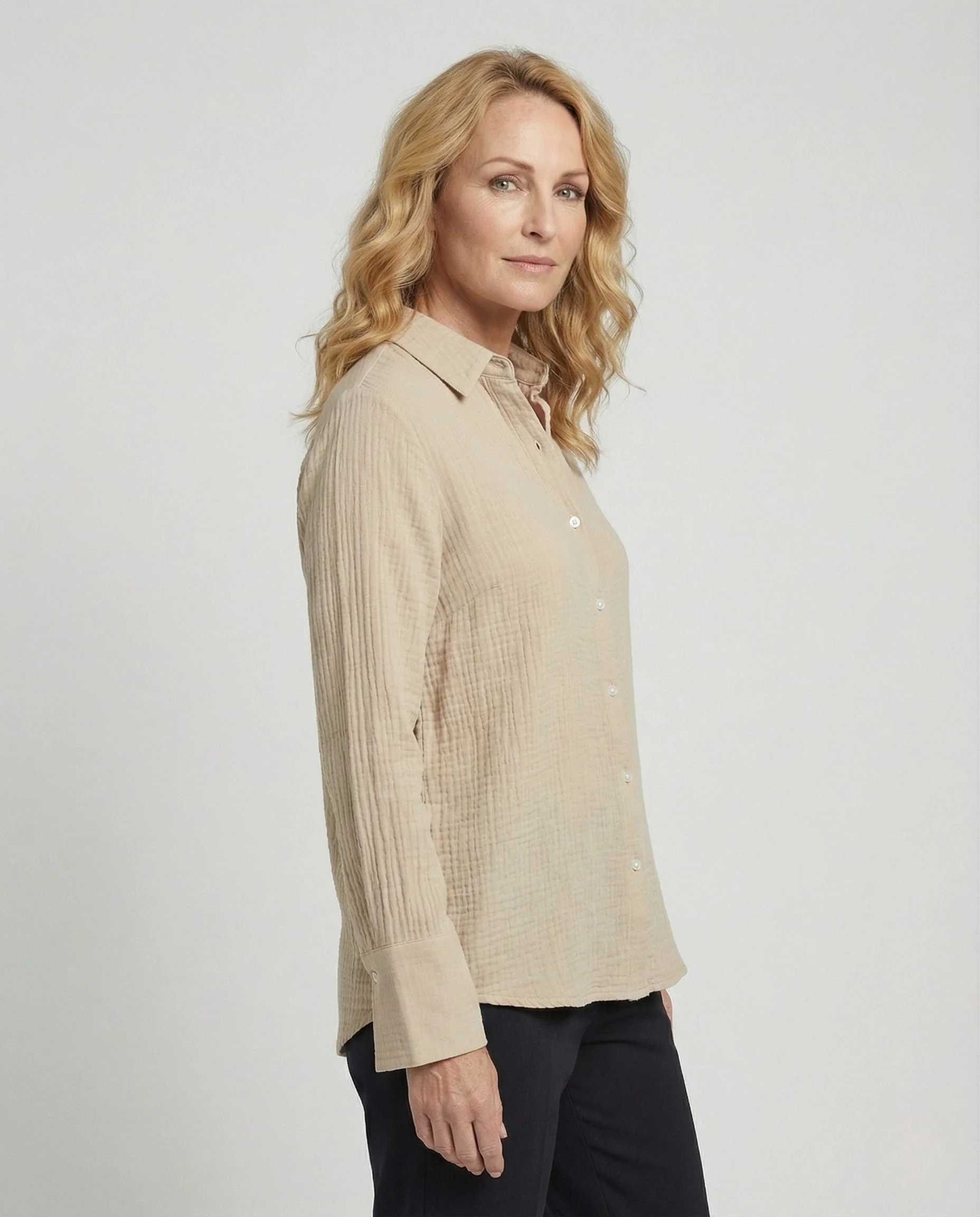 Hemd Damen Baumwolle Oversize - Image 2